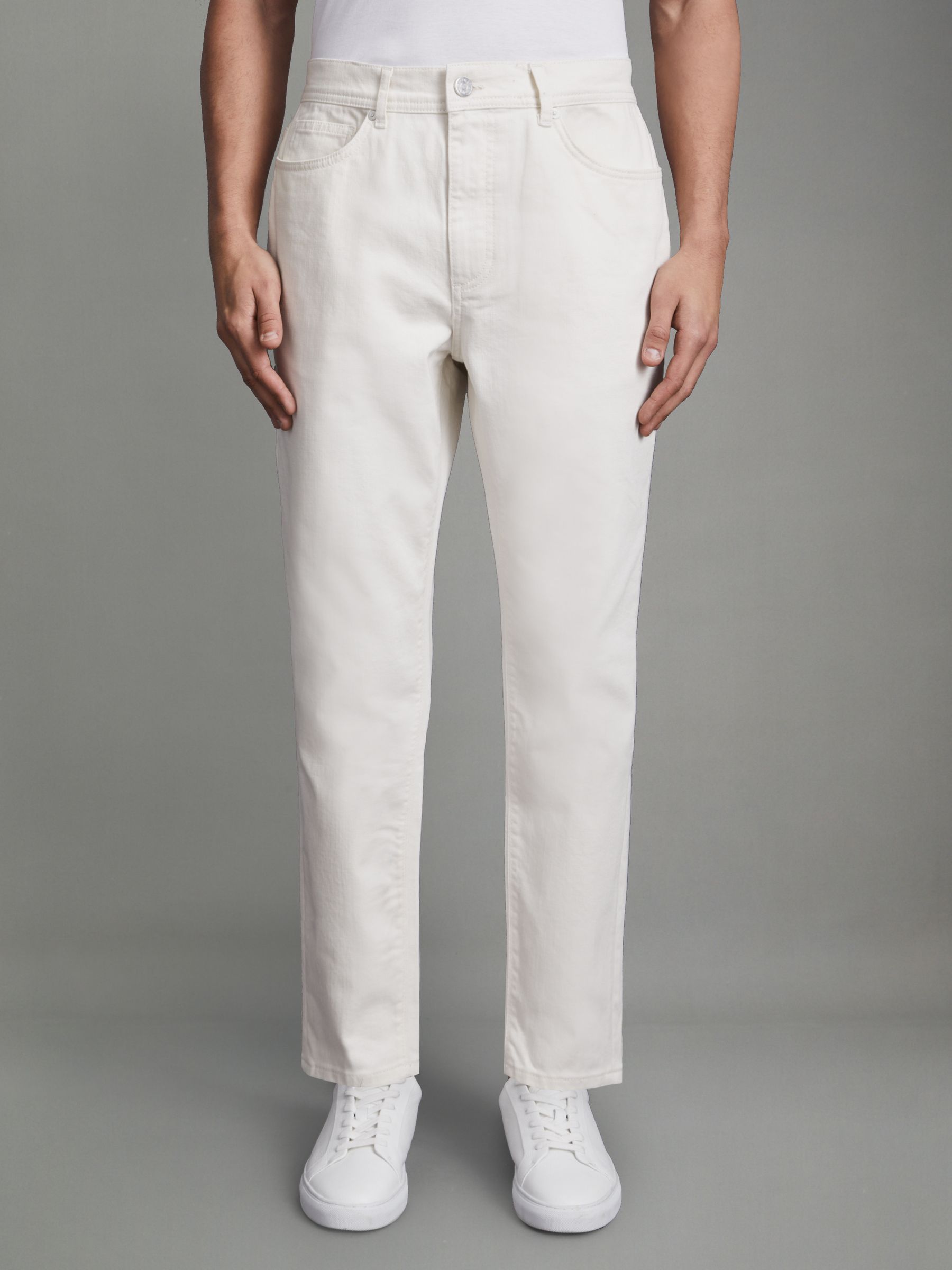 Relaxed Tapered Jeans in Ecru - Image 1 of 5