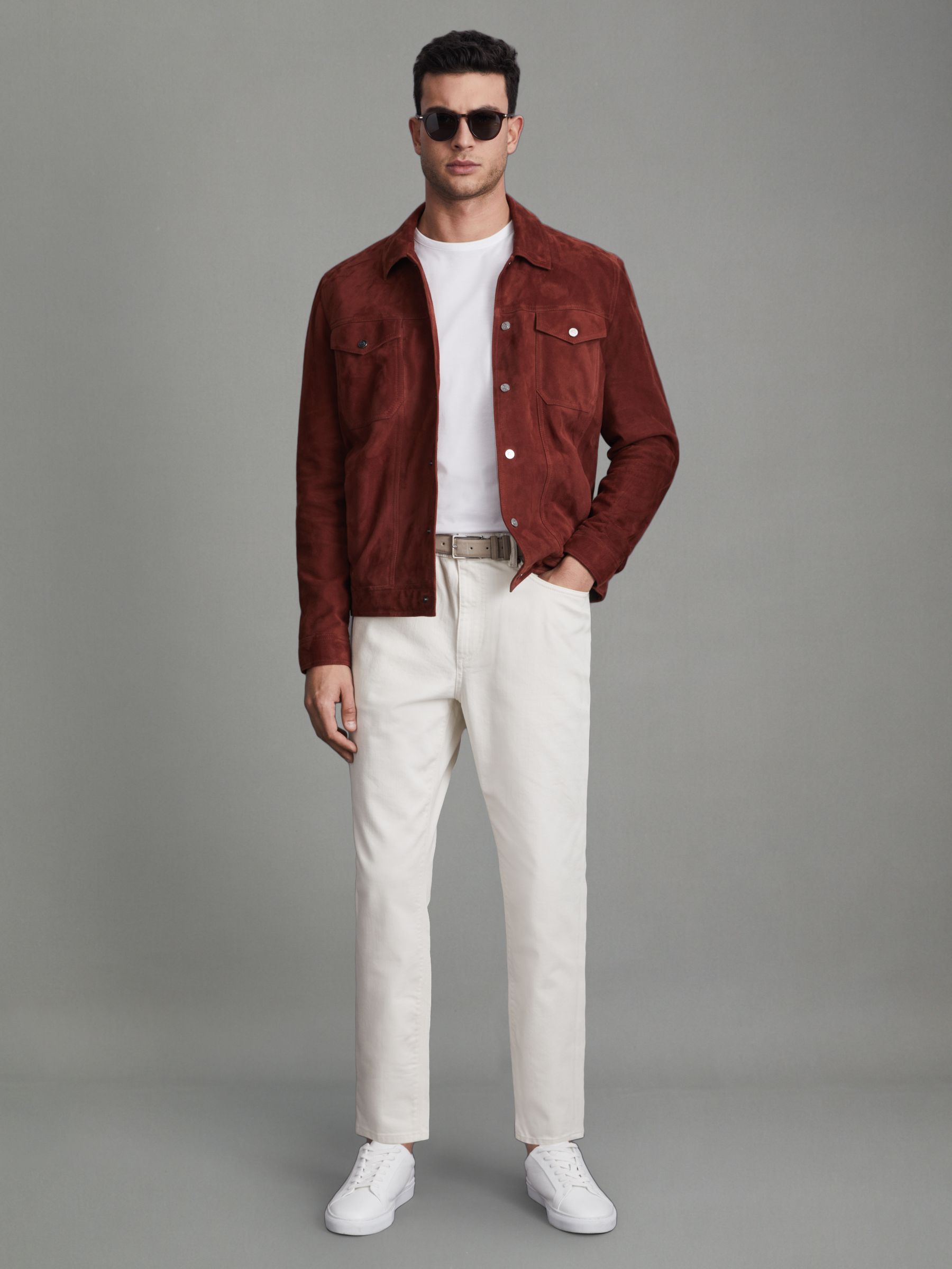 Relaxed Tapered Jeans in Ecru - Image 3 of 5
