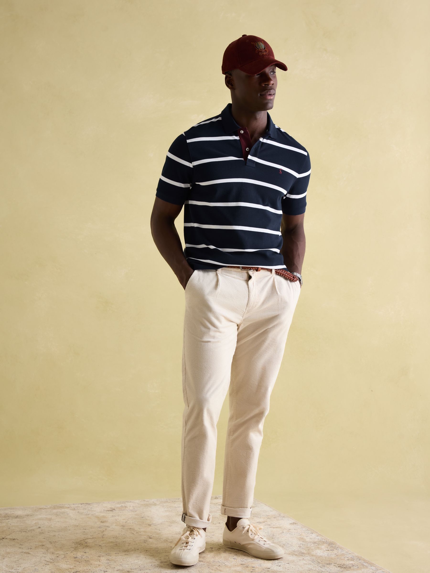 Woody Navy & White Cotton Pique Polo Shirt - Image 3 of 6