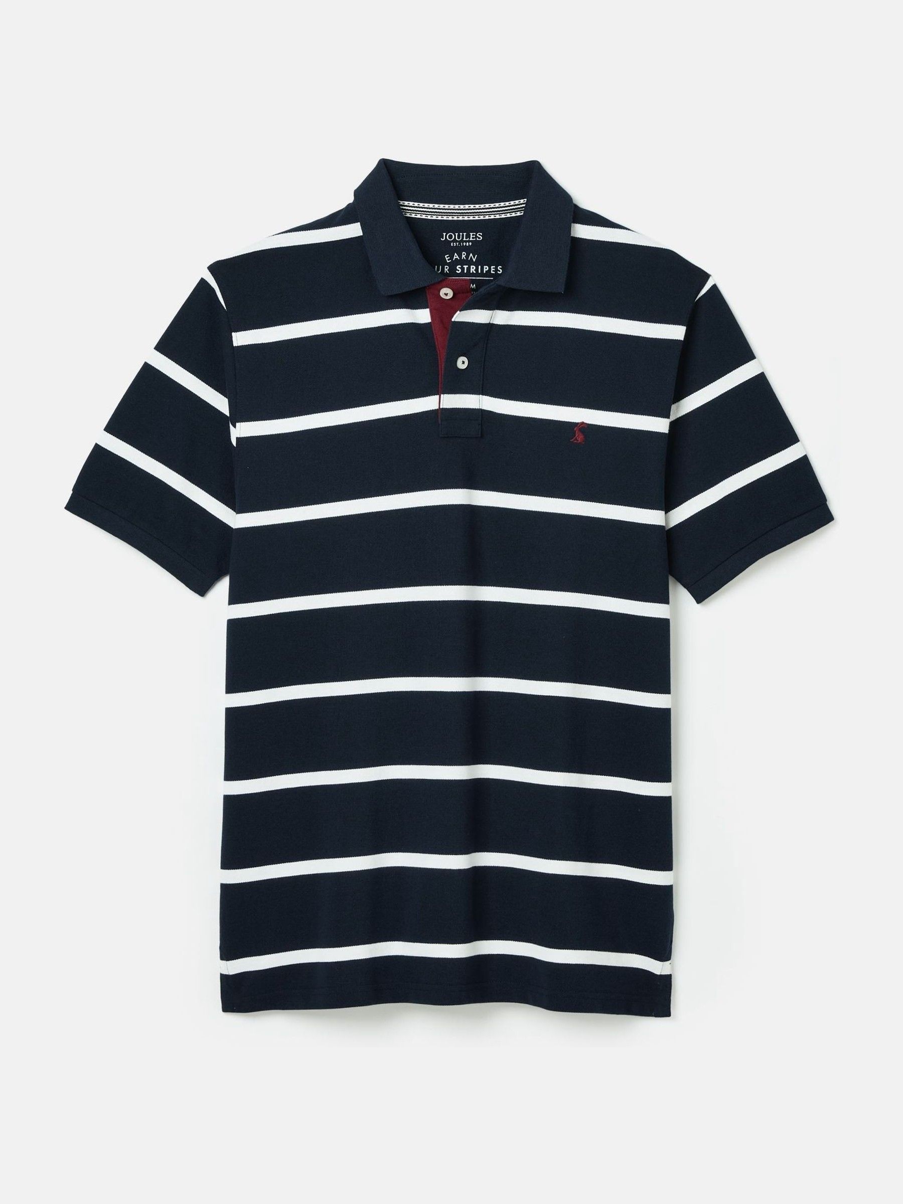 Woody Navy & White Cotton Pique Polo Shirt - Image 6 of 6