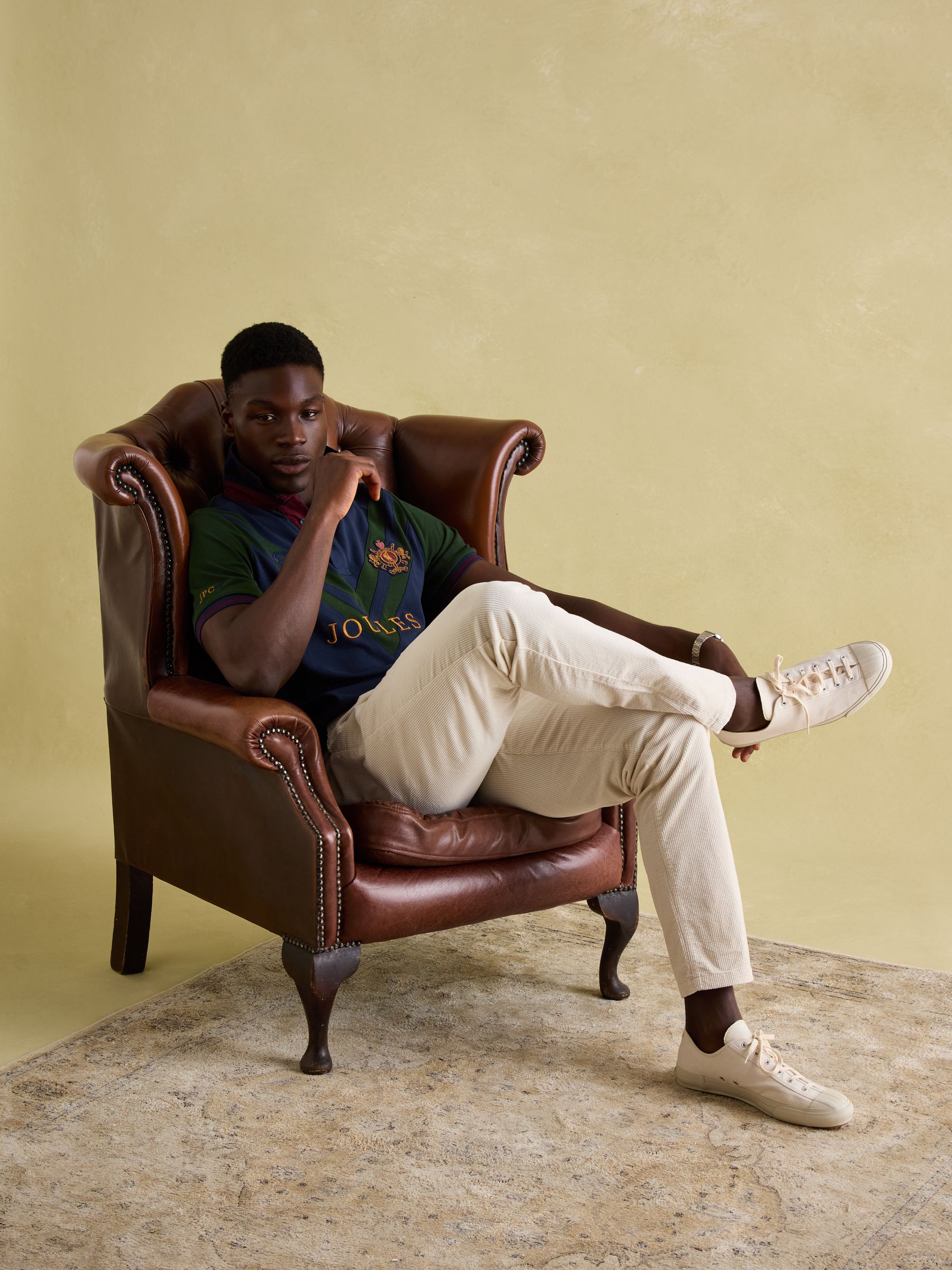 Embellished Green/Navy Classic Fit Polo Shirt - Image 6 of 7