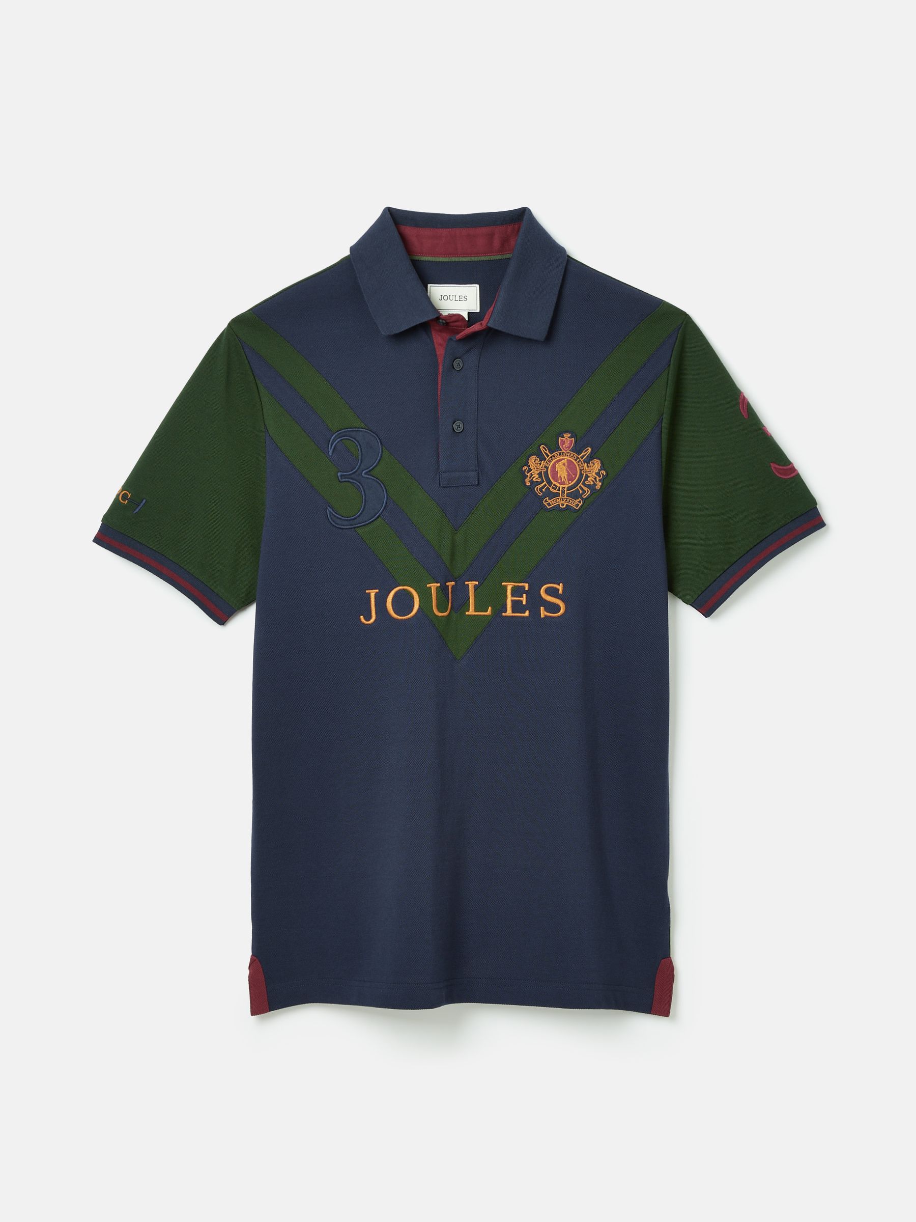 Embellished Green/Navy Classic Fit Polo Shirt - Image 7 of 7