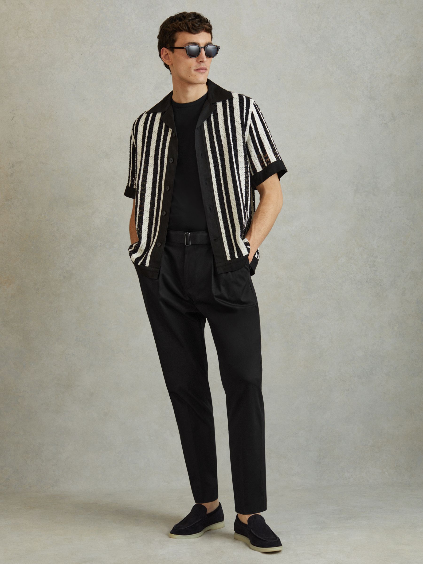 Cotton Crew Neck T-Shirt in Black - Image 3 of 4
