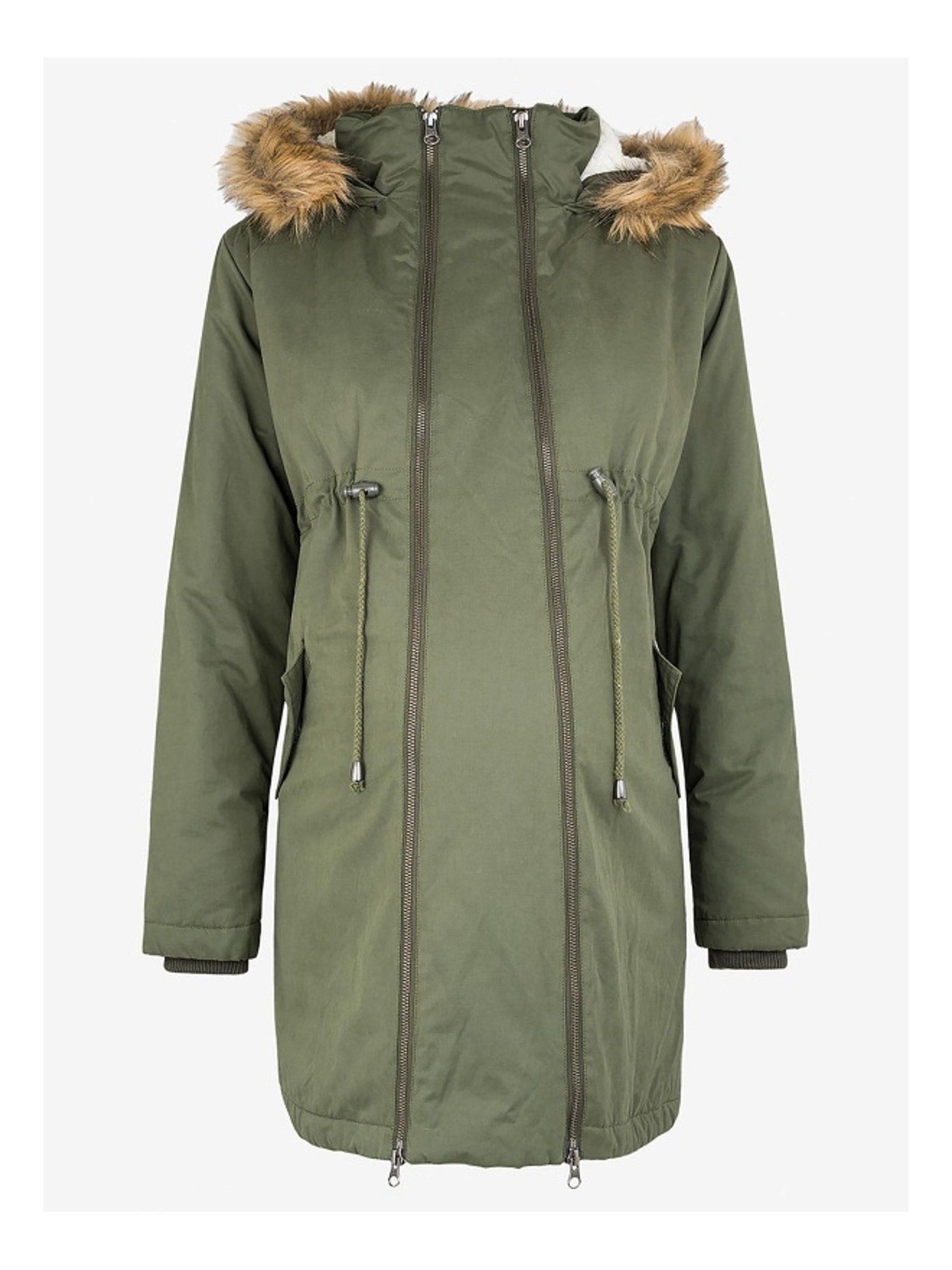 Khaki 2-in-1 Cosy Maternity Parka - Image 1 of 1