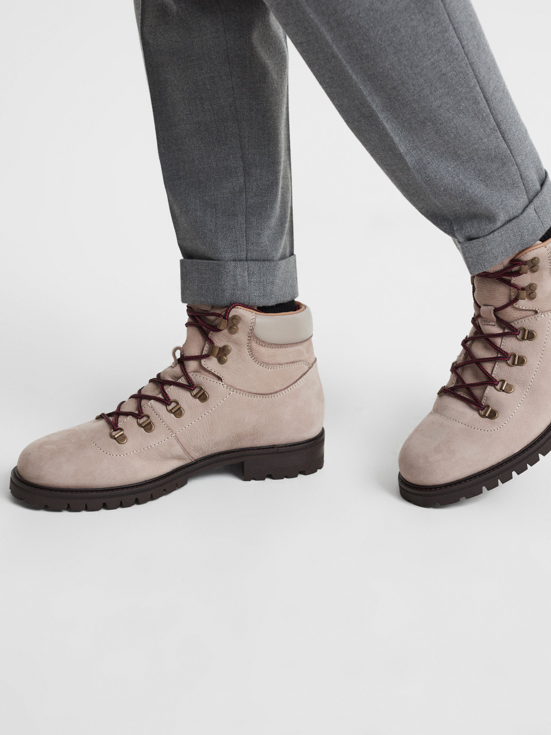 Leather Hiking Boots in Stone - Image 6 of 6