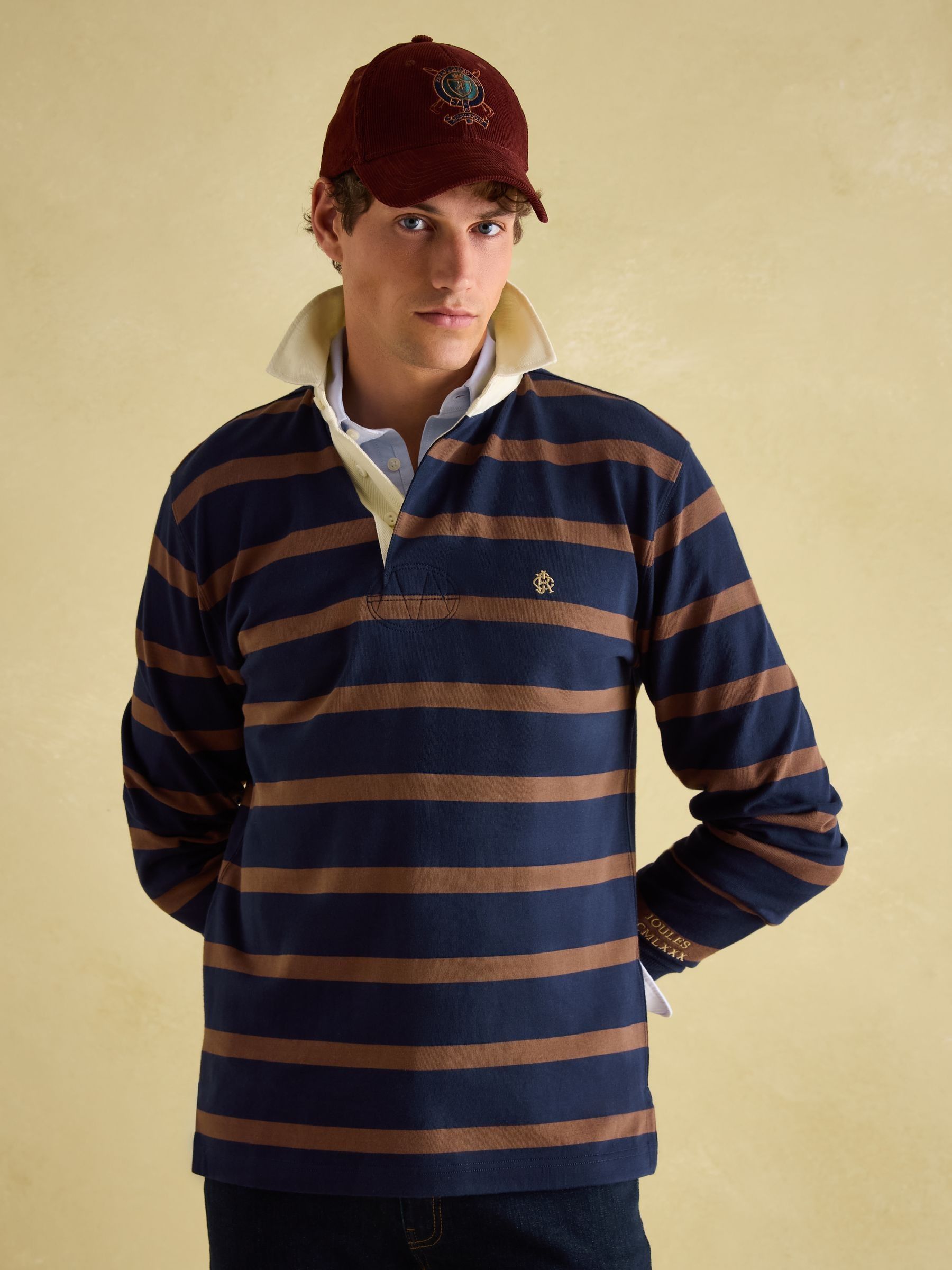 Rugby Club Navy & Brown Shirt - Image 1 of 7