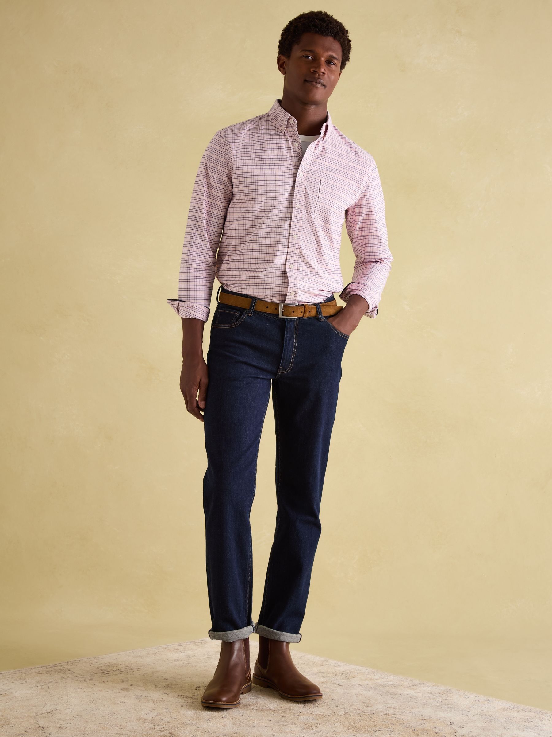 Oxford Pink & Blue Long Sleeve Classic Fit Shirt - Image 3 of 10