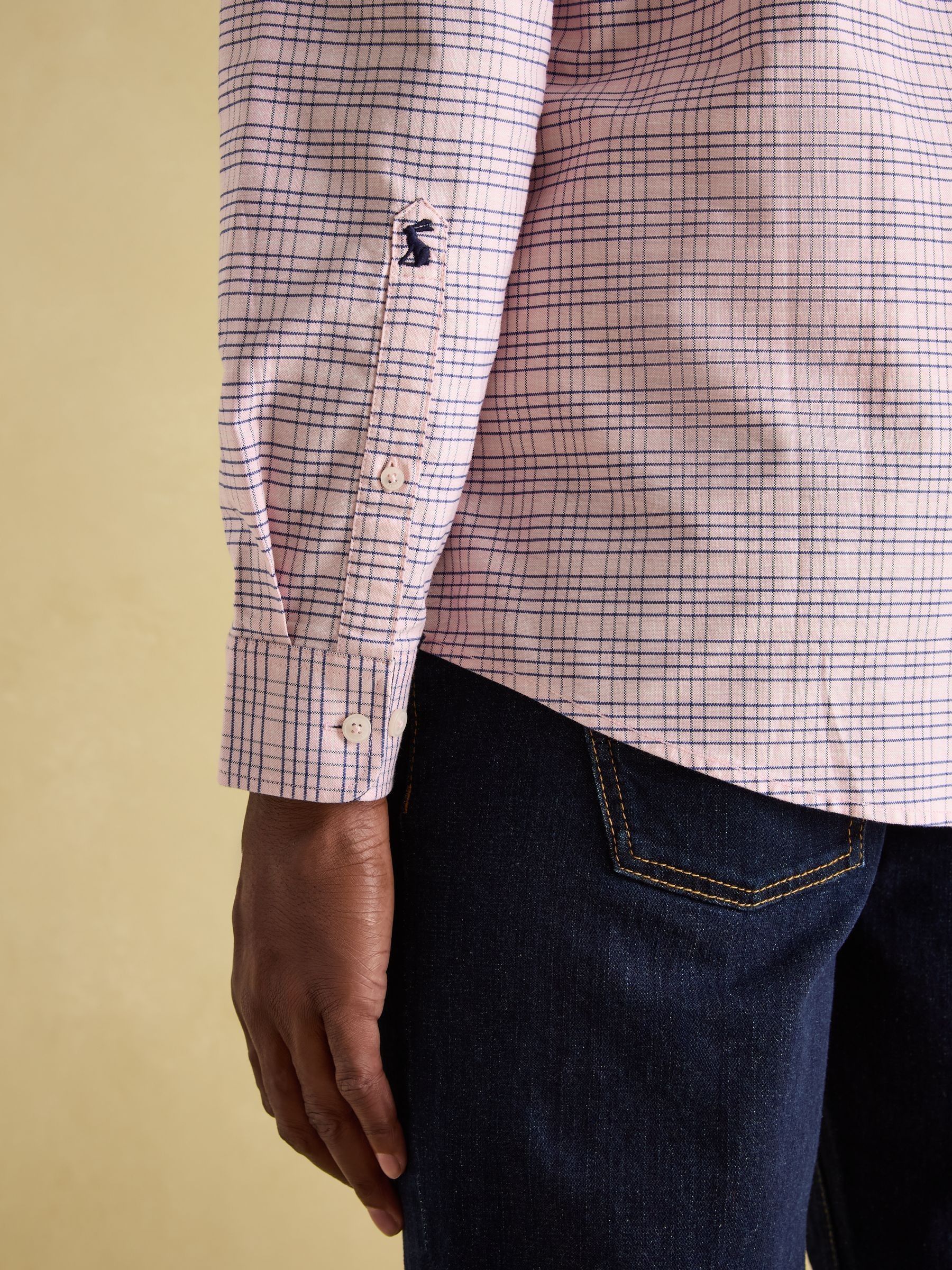 Oxford Pink & Blue Long Sleeve Classic Fit Shirt - Image 8 of 10
