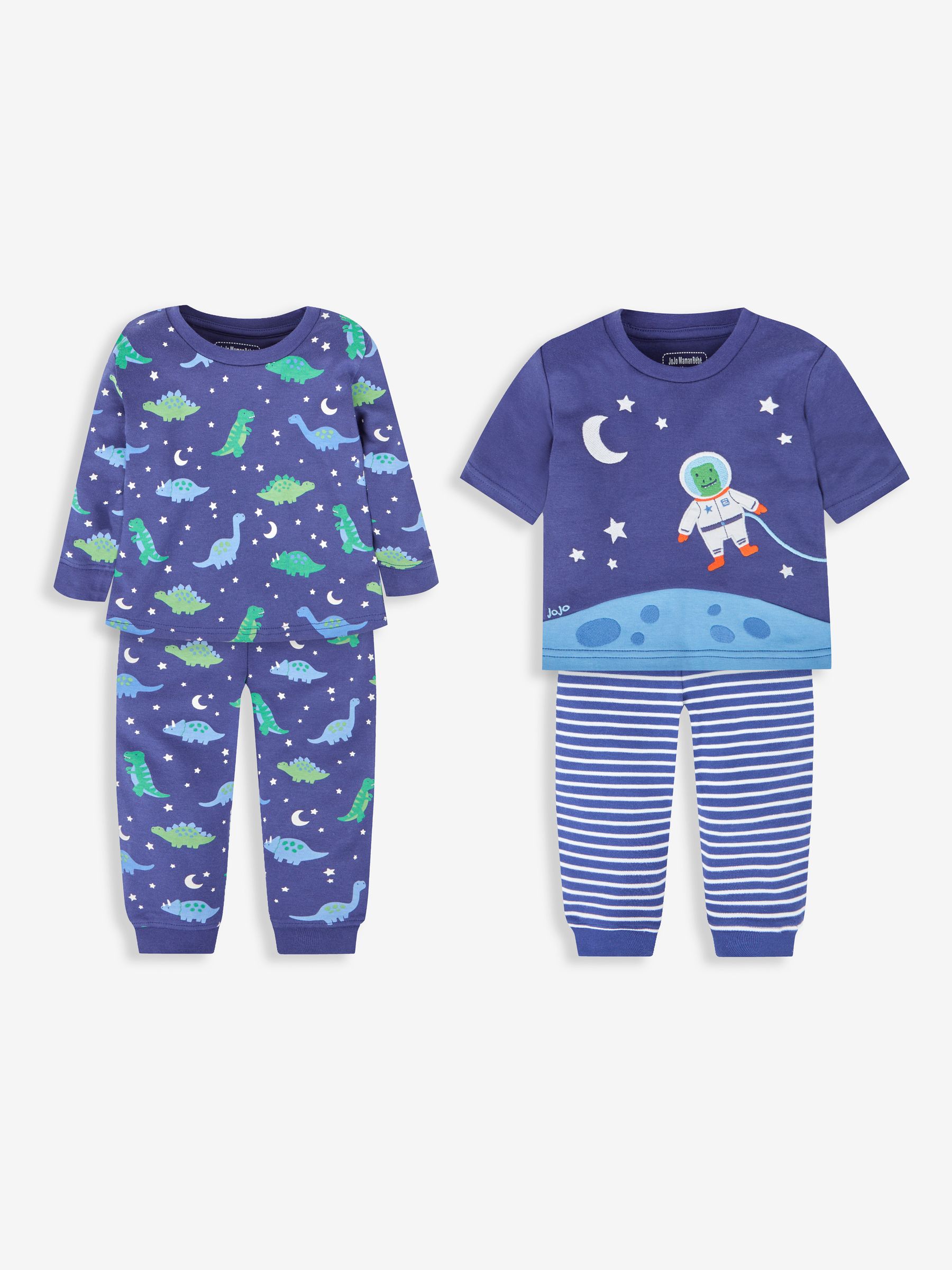 Navy Boys' 2-Pack Dinosaur Jersey Pyjamas - Image 1 of 11