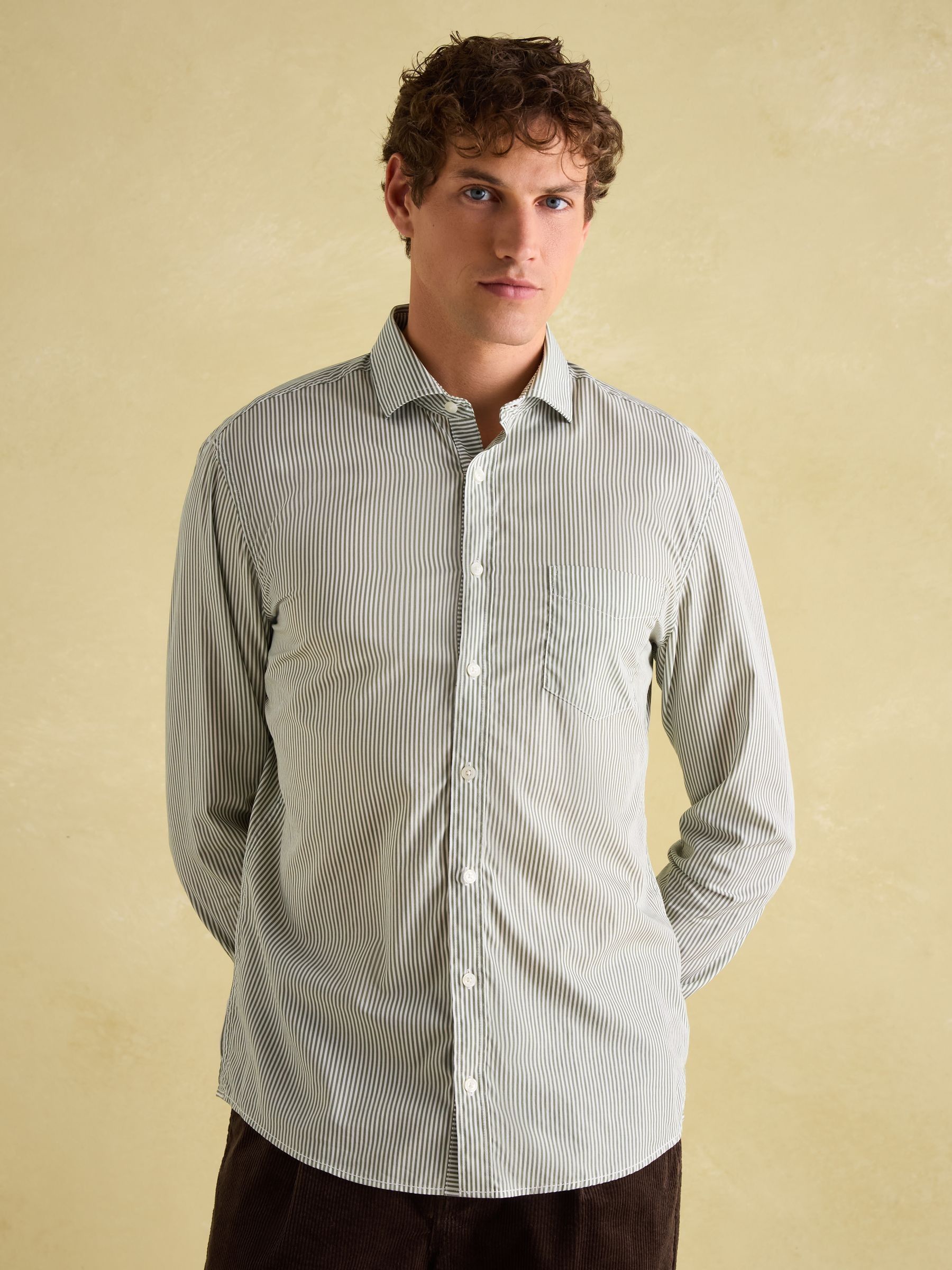 Green Stripe Cotton Shirt - Image 2 of 9