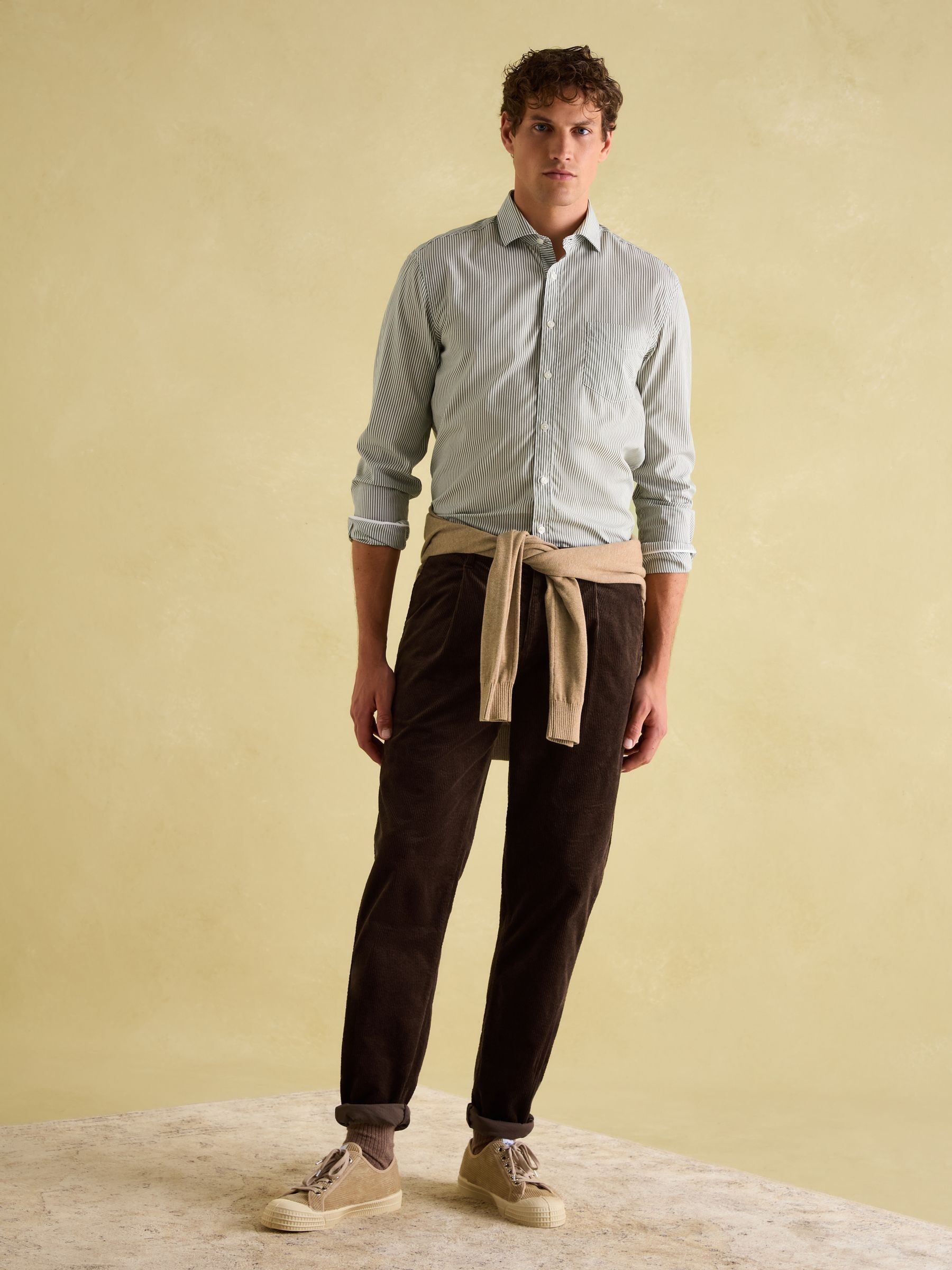 Green Stripe Cotton Shirt - Image 6 of 9