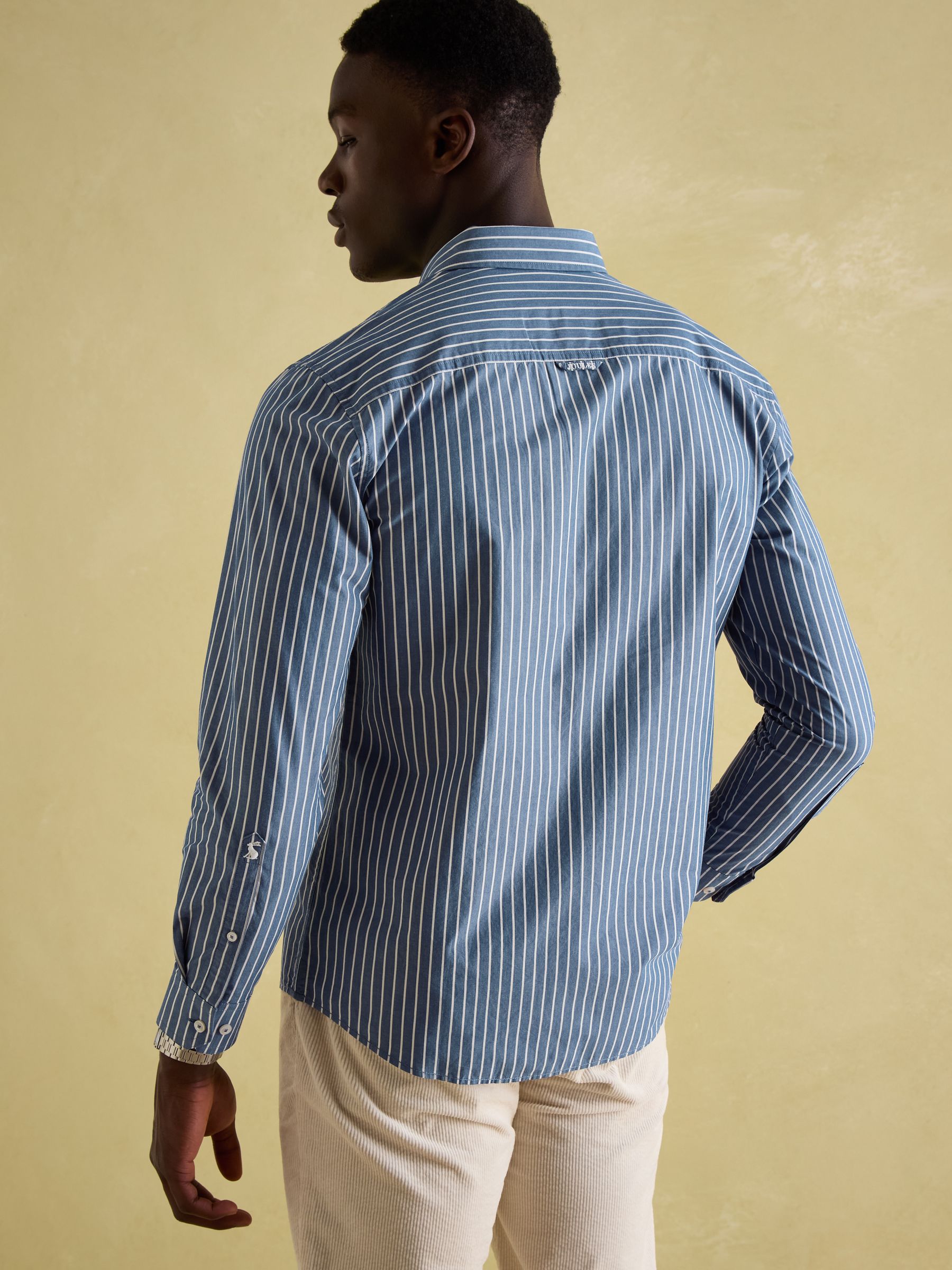 Abbott Blue Striped Cotton Poplin Shirt - Image 3 of 8