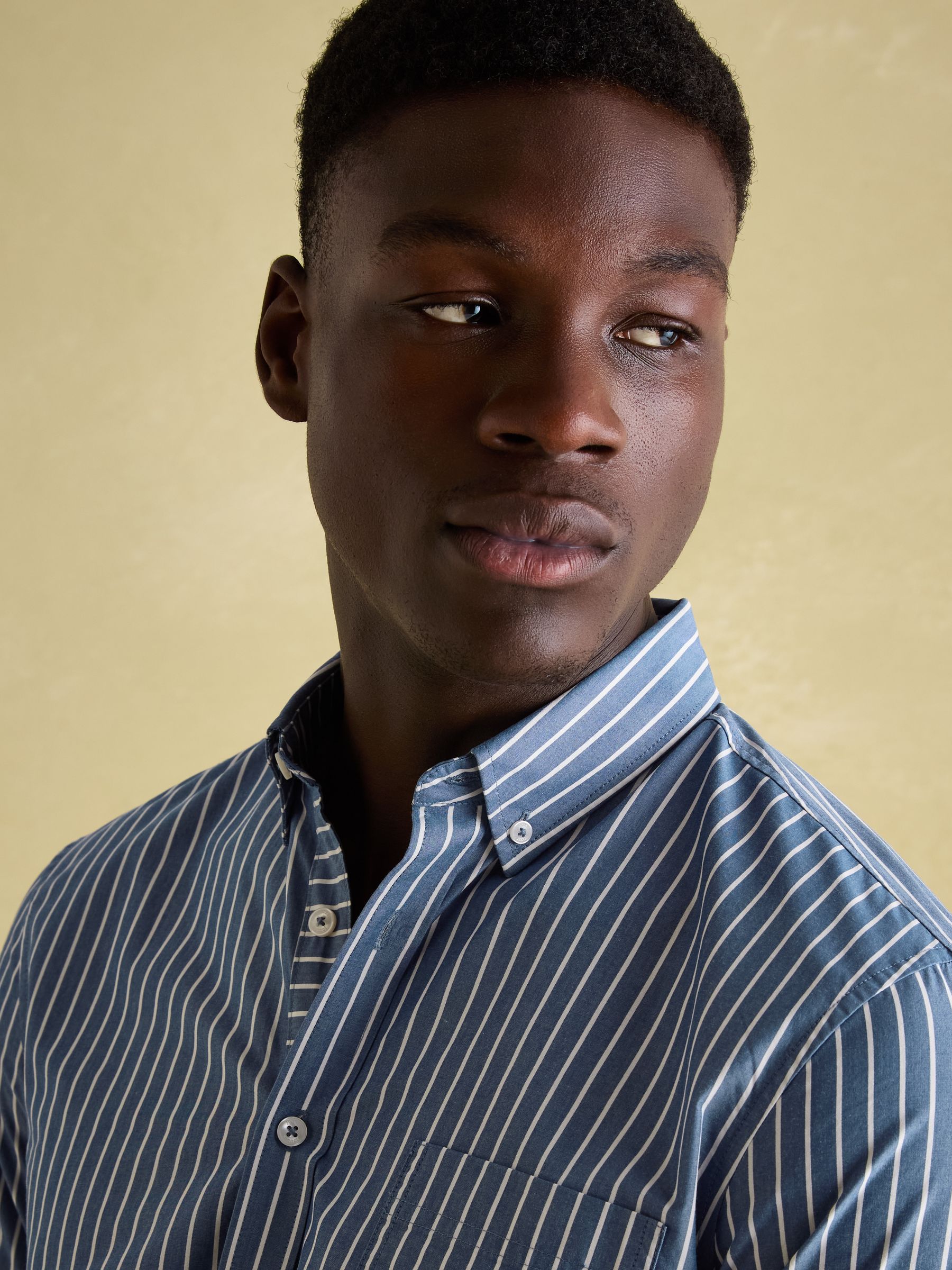 Abbott Blue Striped Cotton Poplin Shirt - Image 4 of 8