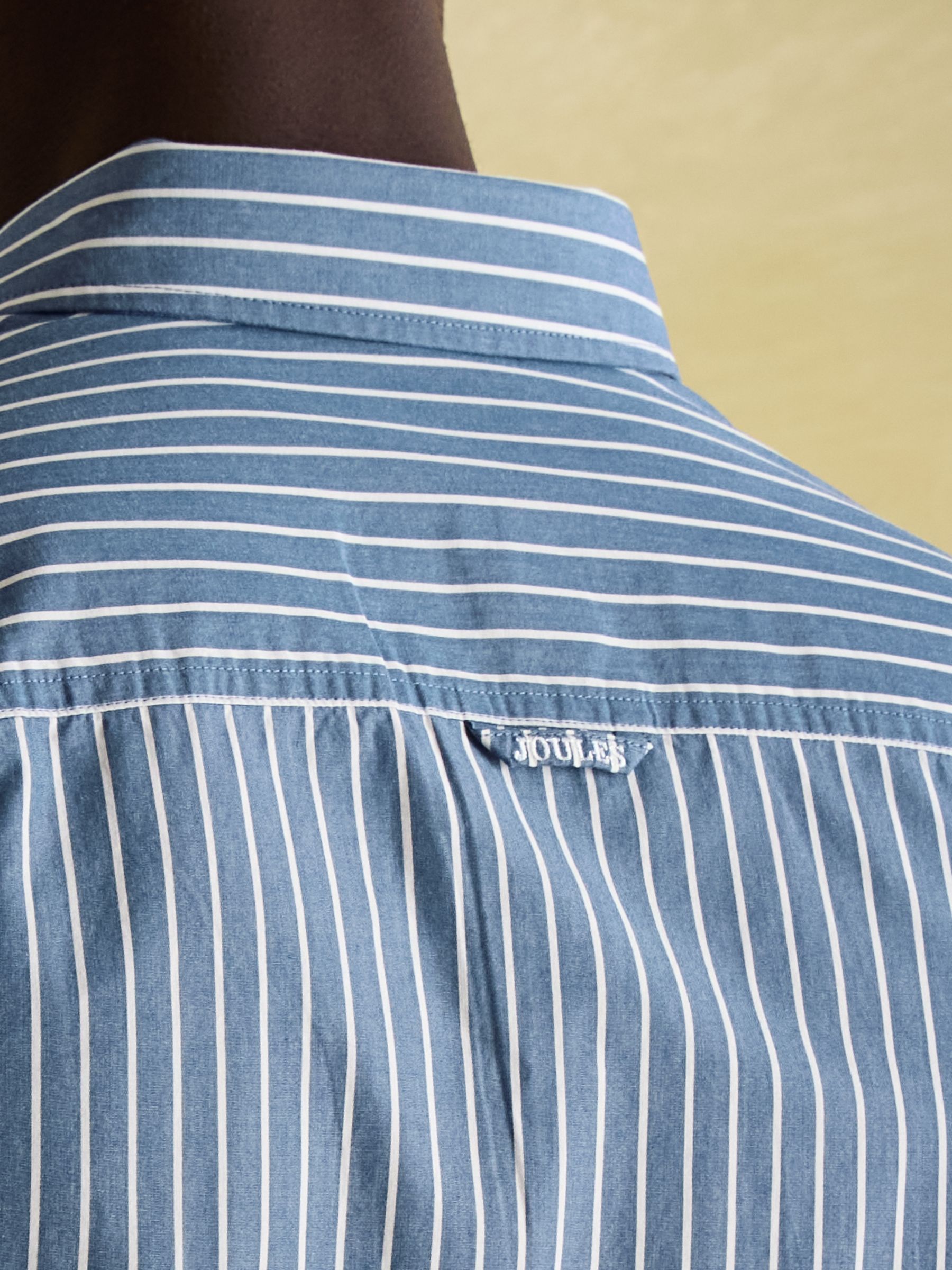 Abbott Blue Striped Cotton Poplin Shirt - Image 6 of 8