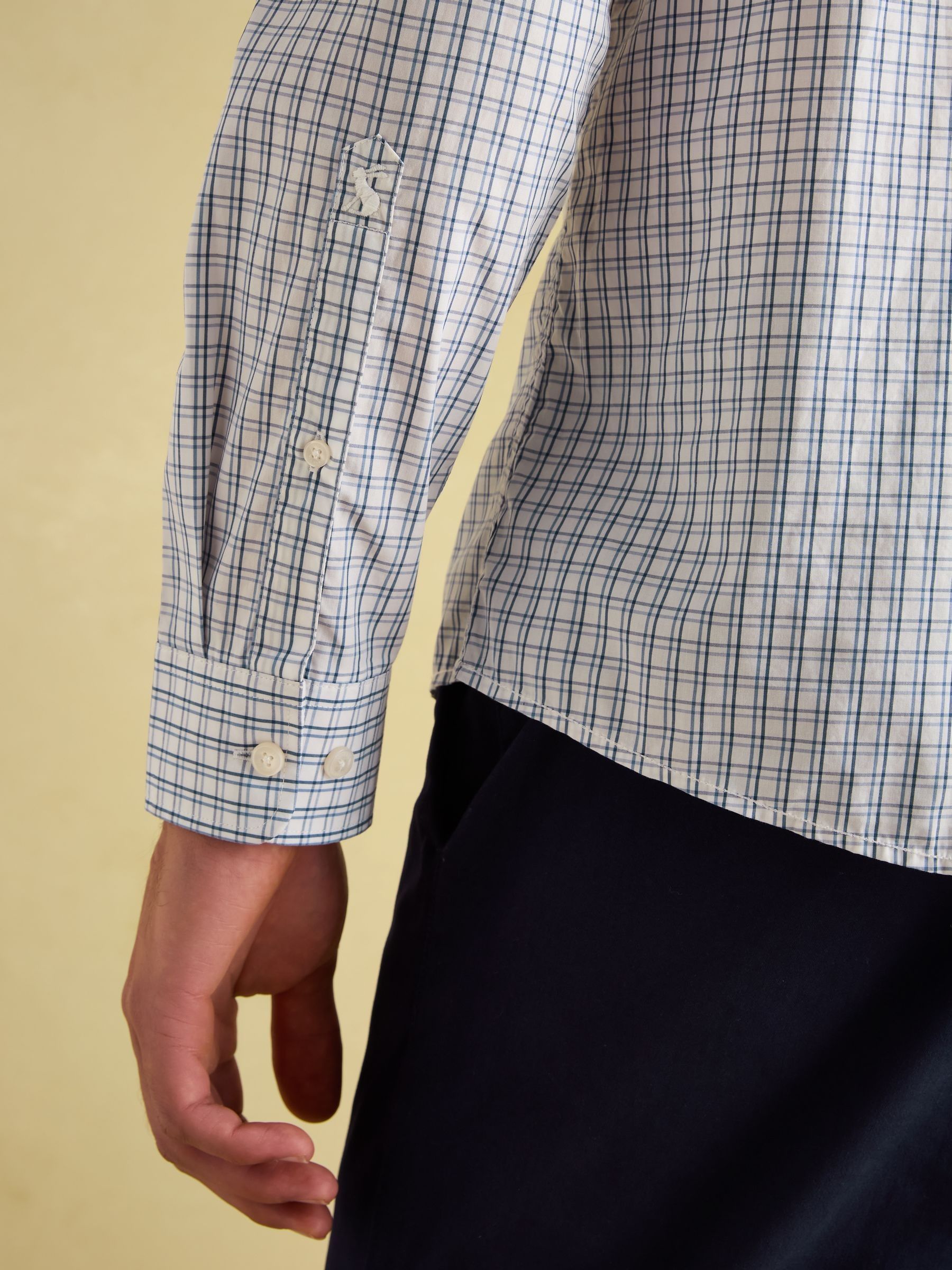 Blue Check Cotton Shirt - Image 5 of 8
