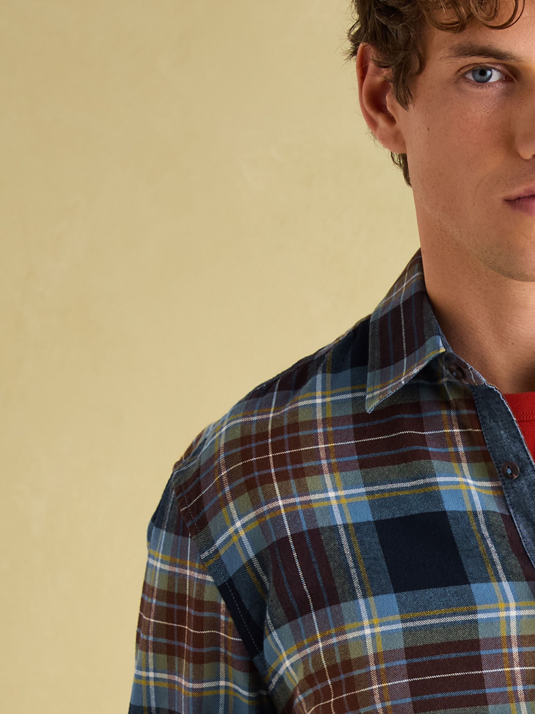 Buchanan Blue Soft Brushed Cotton Check Shirt - Image 1 of 8