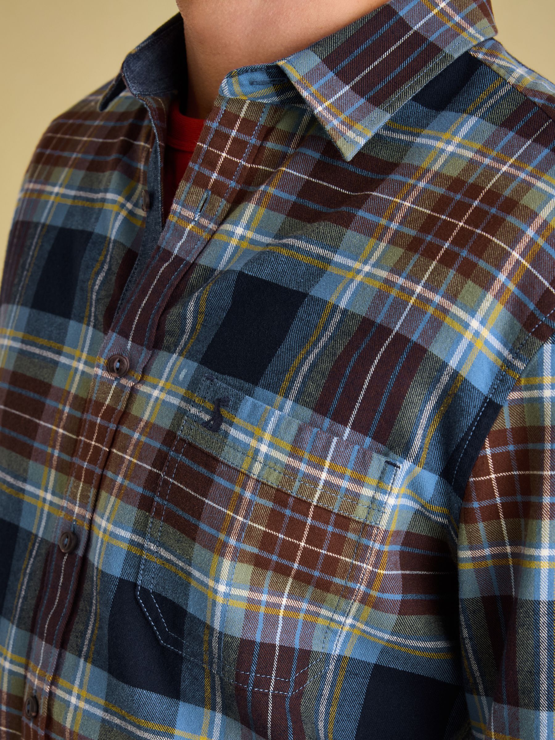 Buchanan Blue Soft Brushed Cotton Check Shirt - Image 6 of 8