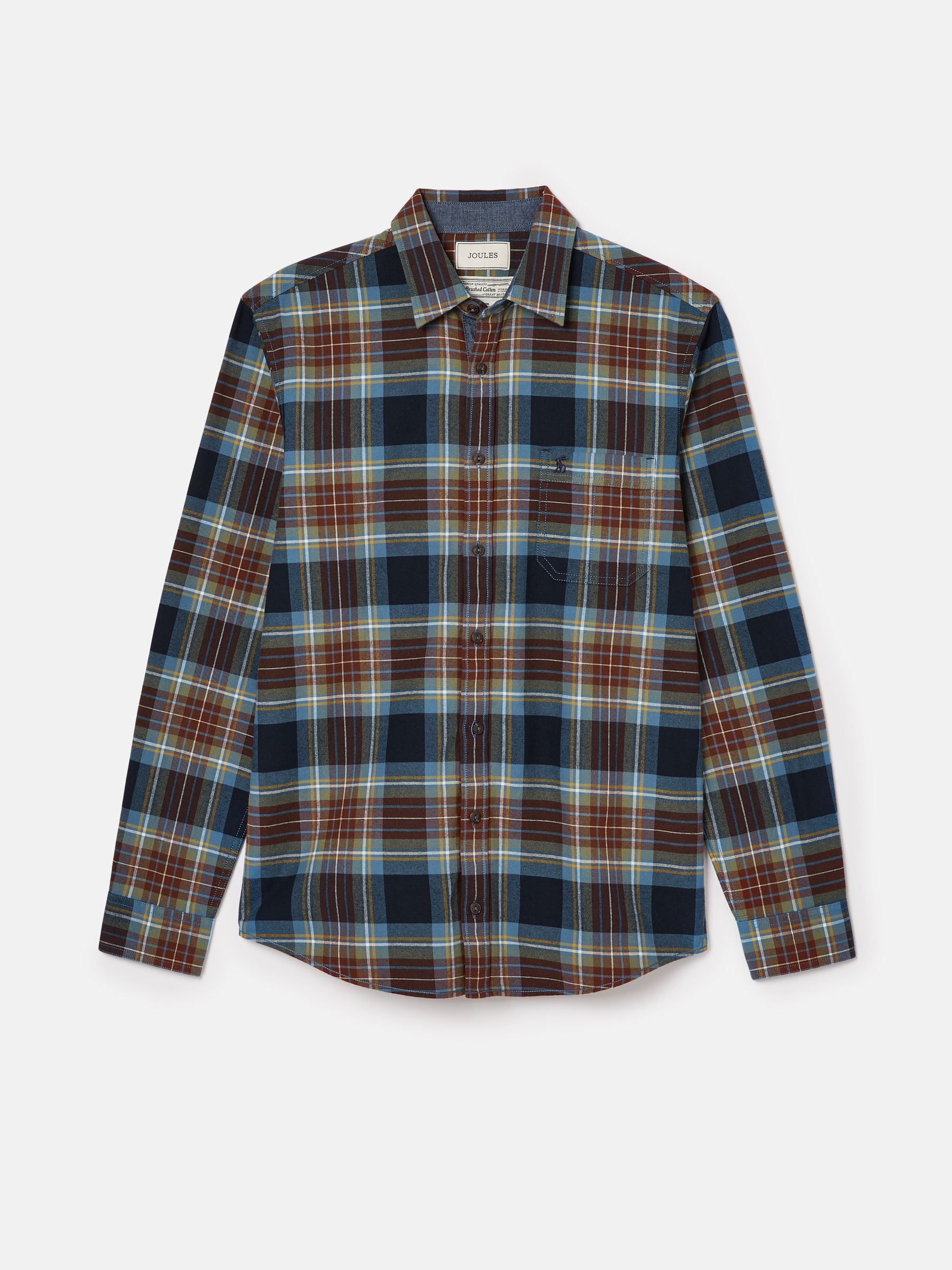Buchanan Blue Soft Brushed Cotton Check Shirt - Image 8 of 8