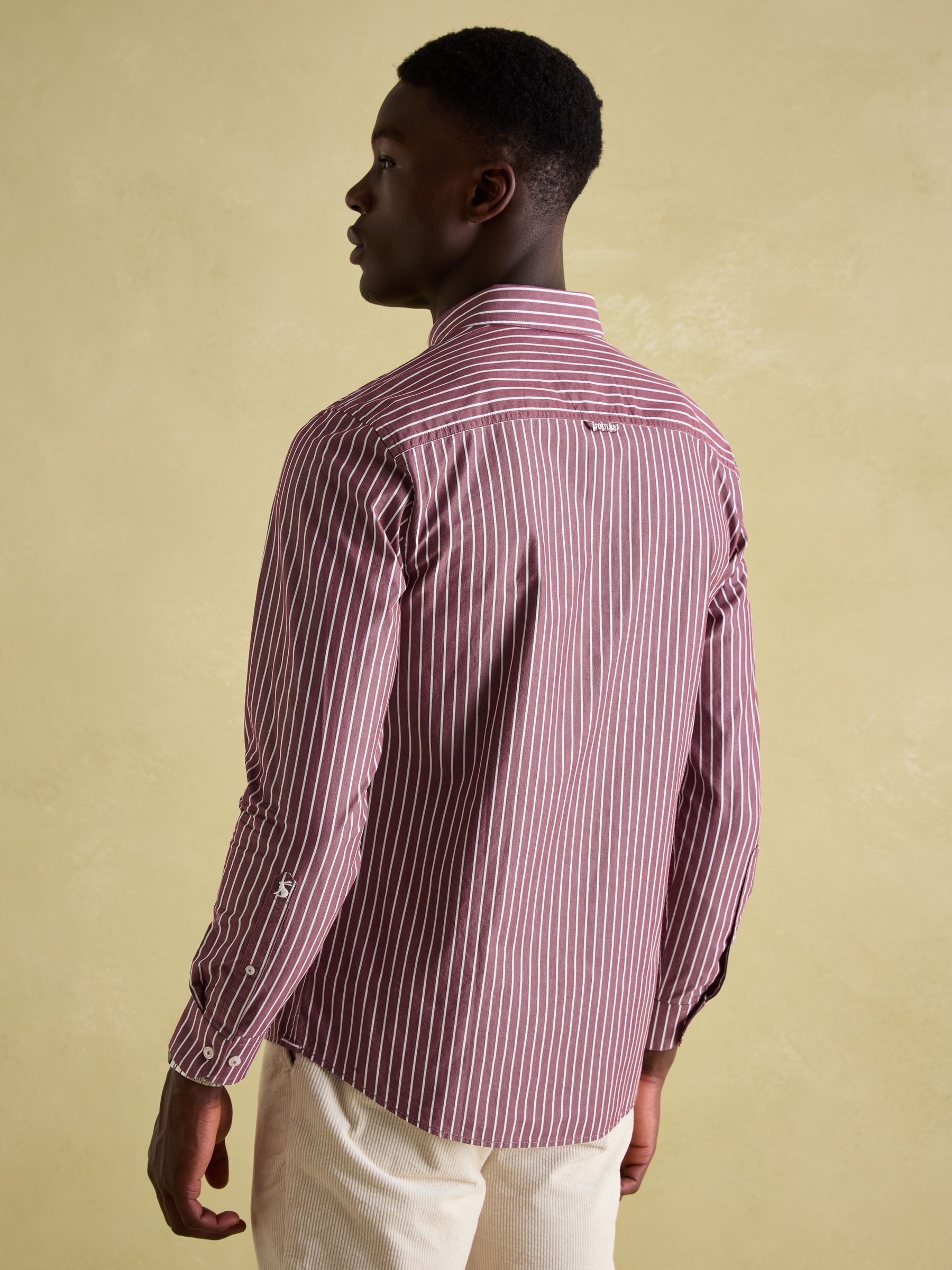 Abbott Red Striped Cotton Poplin Shirt - Image 3 of 7