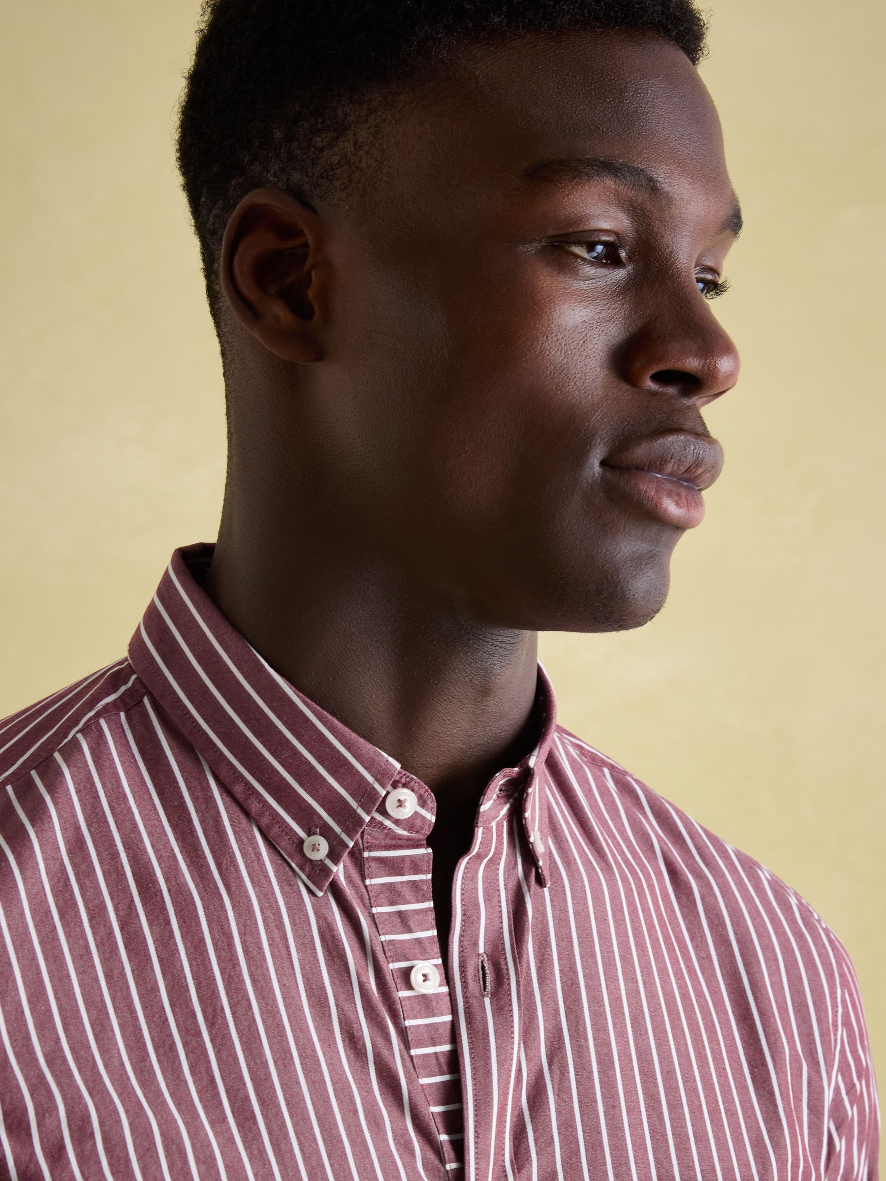 Abbott Red Striped Cotton Poplin Shirt - Image 5 of 7