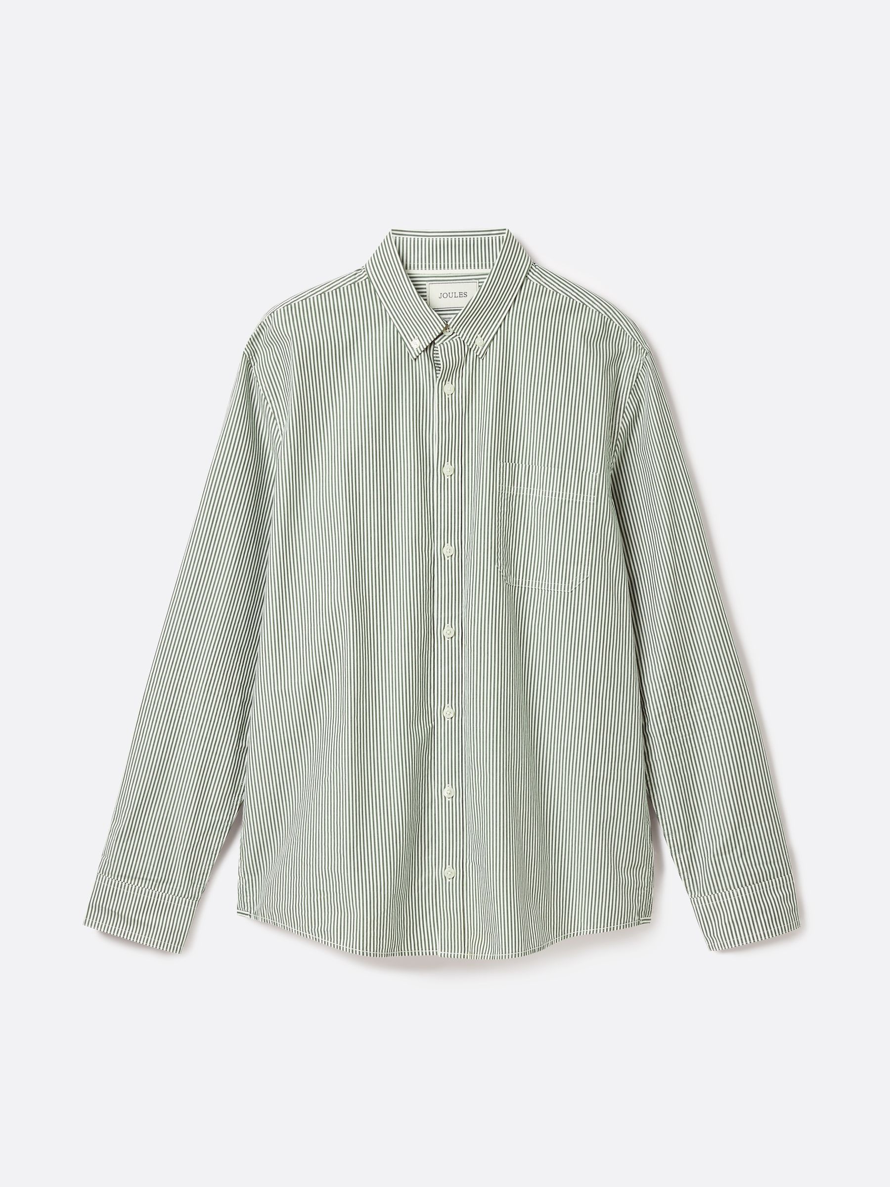 Abbott Green Pinstriped Cotton Poplin Shirt - Image 8 of 8