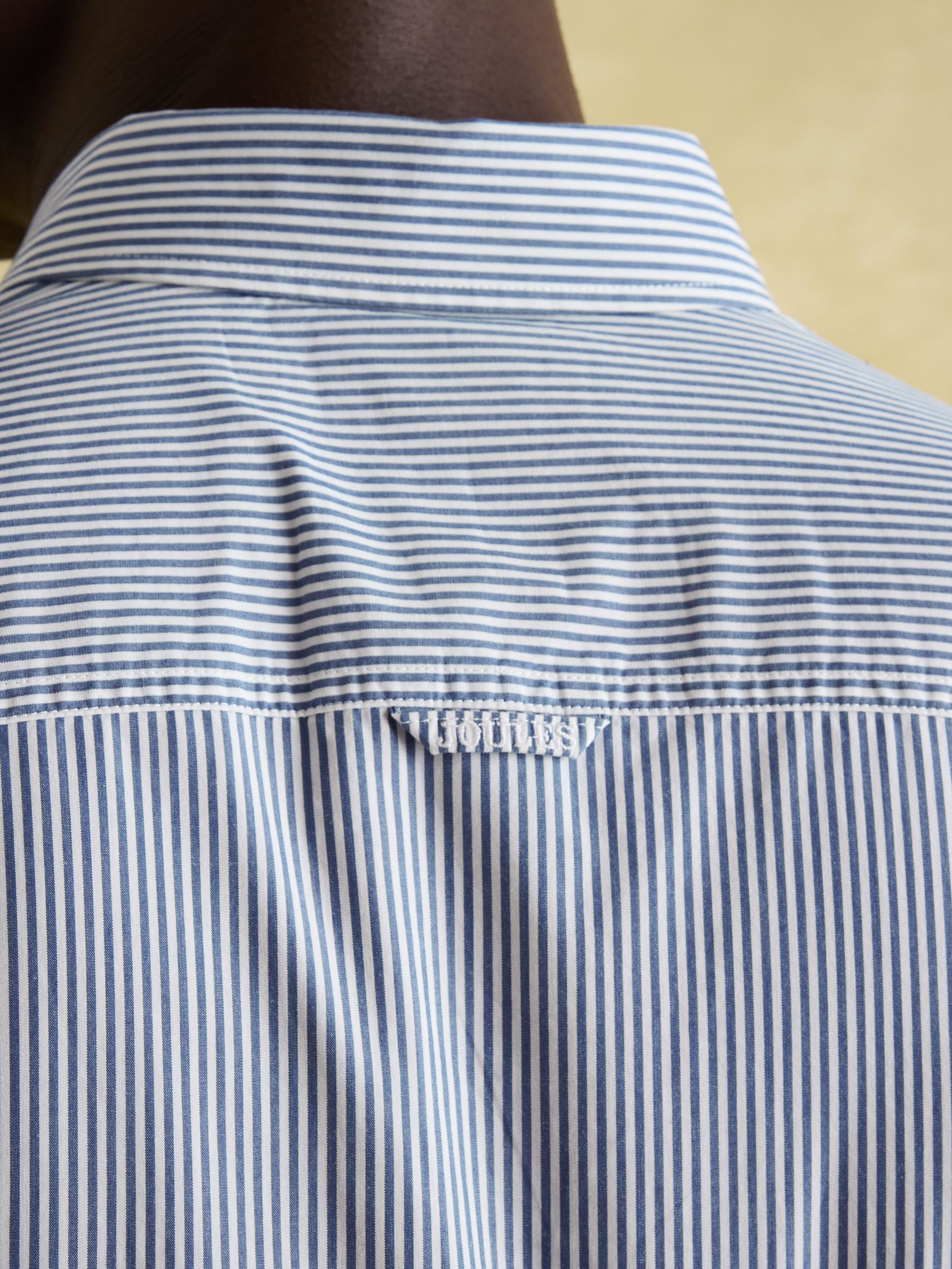 Abbott Blue Pinstriped Cotton Poplin Shirt - Image 3 of 7