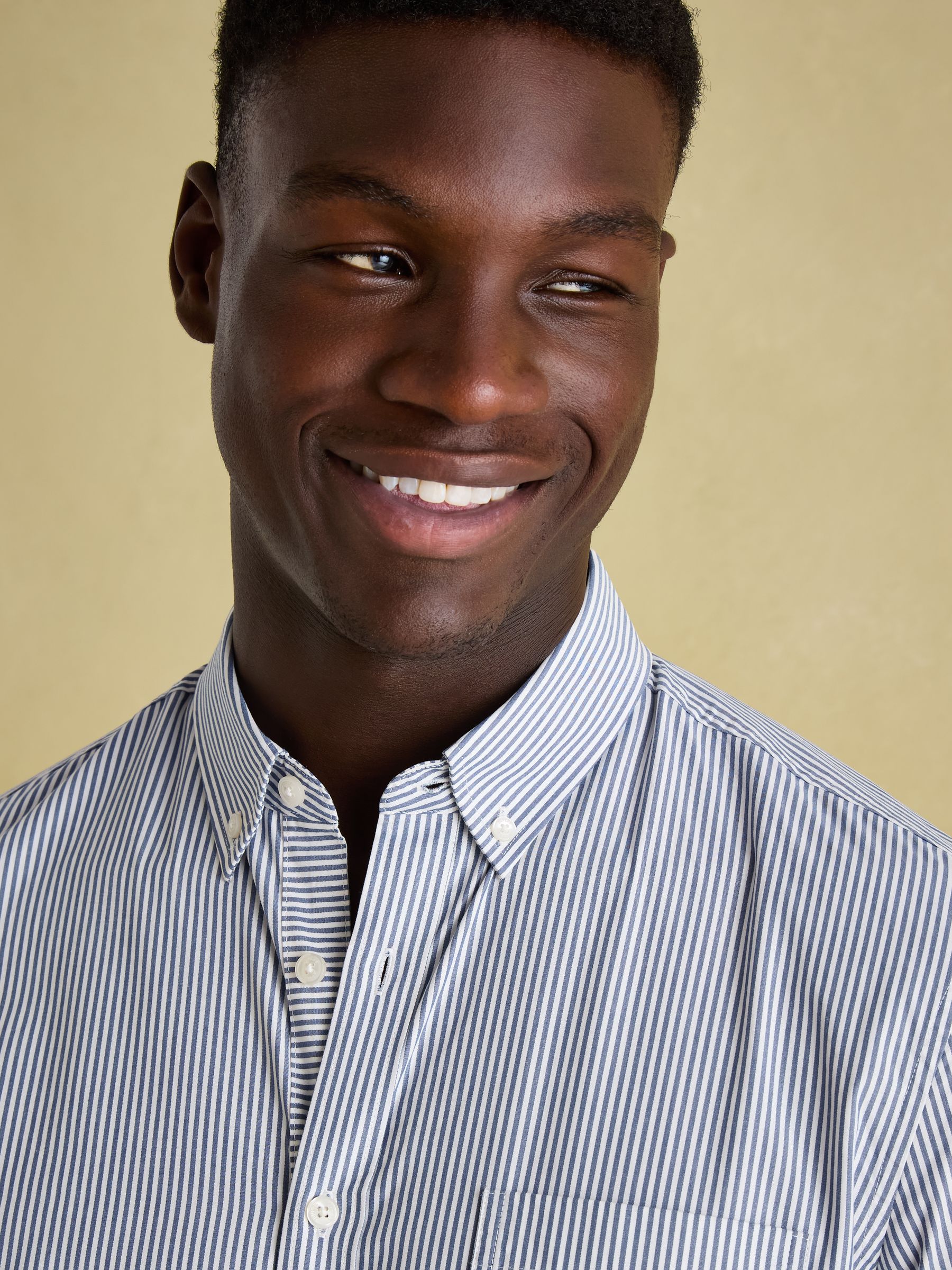 Abbott Blue Pinstriped Cotton Poplin Shirt - Image 5 of 7
