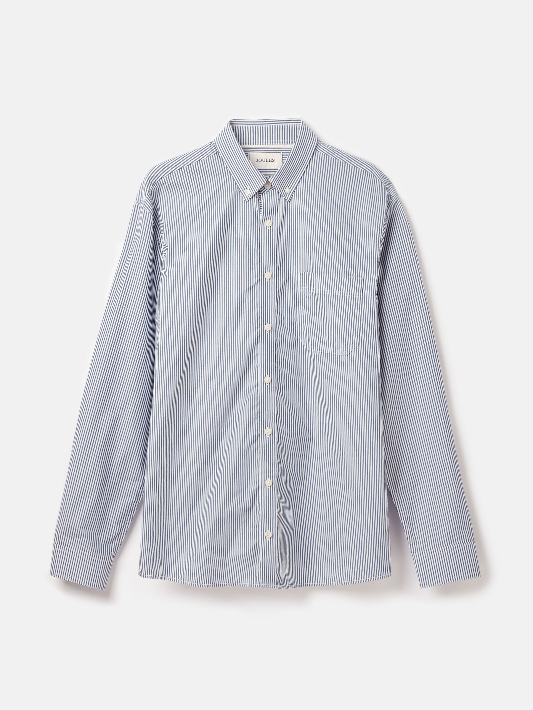 Abbott Blue Pinstriped Cotton Poplin Shirt - Image 7 of 7