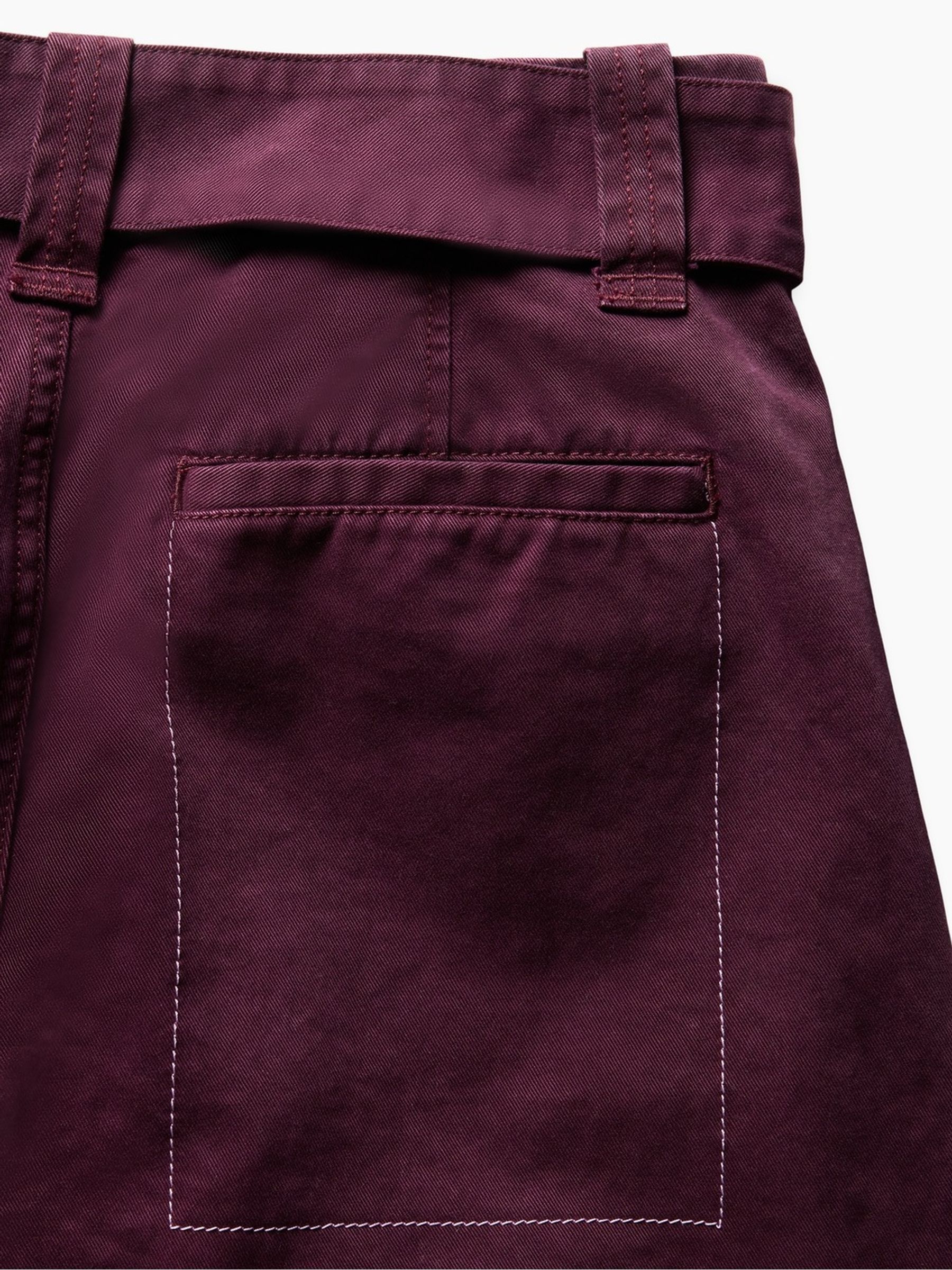Gap x Victoria Beckham Burgundy Red High Waisted Utility Trousers - Image 7 of 9
