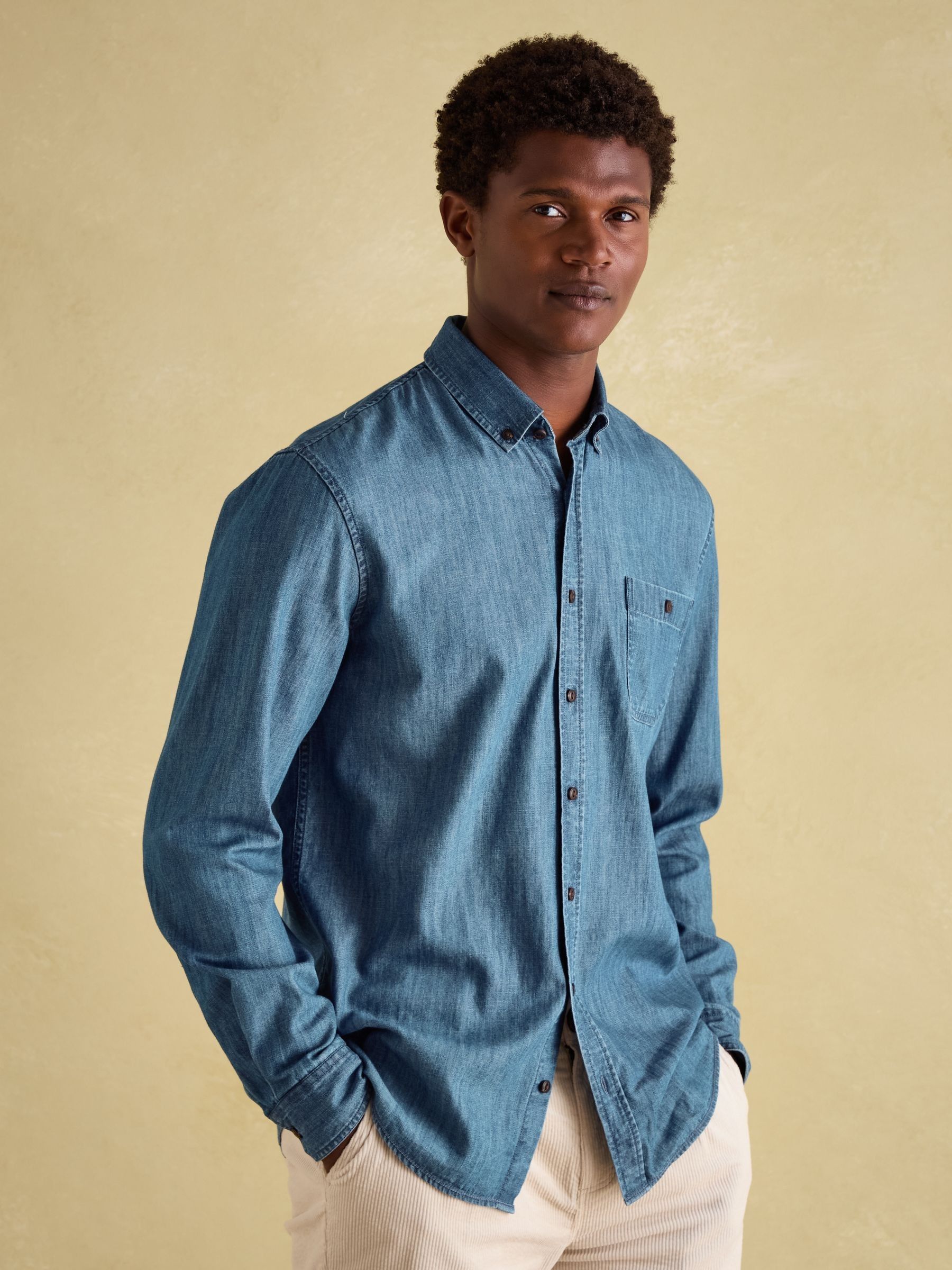 Chambray Blue Classic Fit Shirt - Image 3 of 8