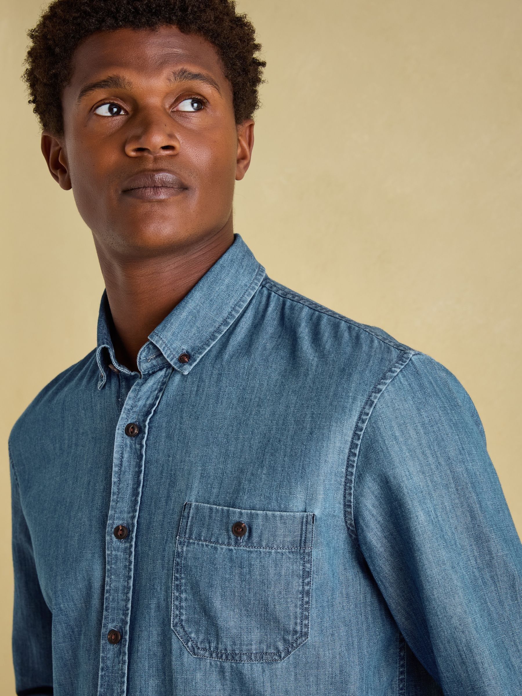 Chambray Blue Classic Fit Shirt - Image 7 of 8