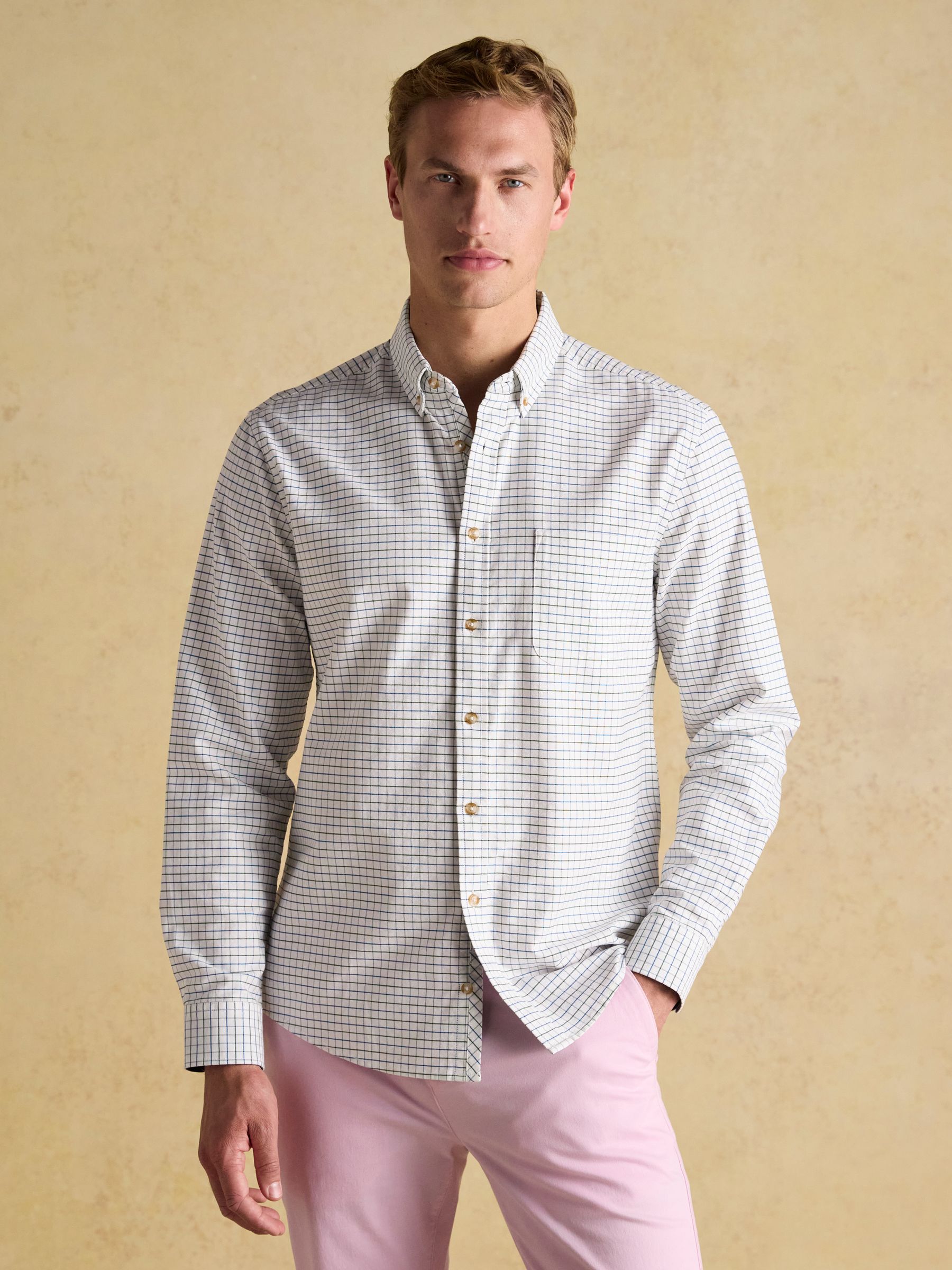 Oxford Green Check Long Sleeve Classic Fit Shirt - Image 2 of 11