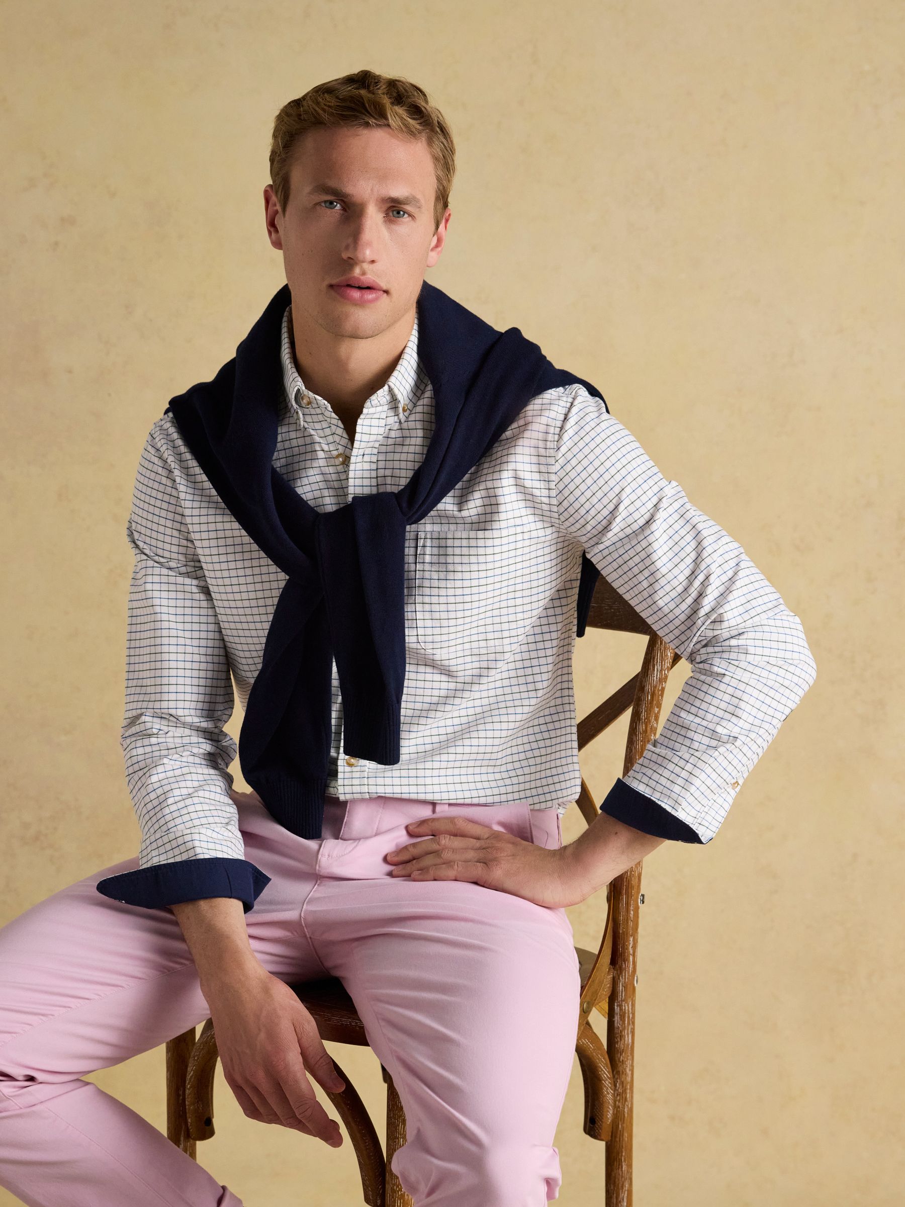 Oxford Green Check Long Sleeve Classic Fit Shirt - Image 5 of 11