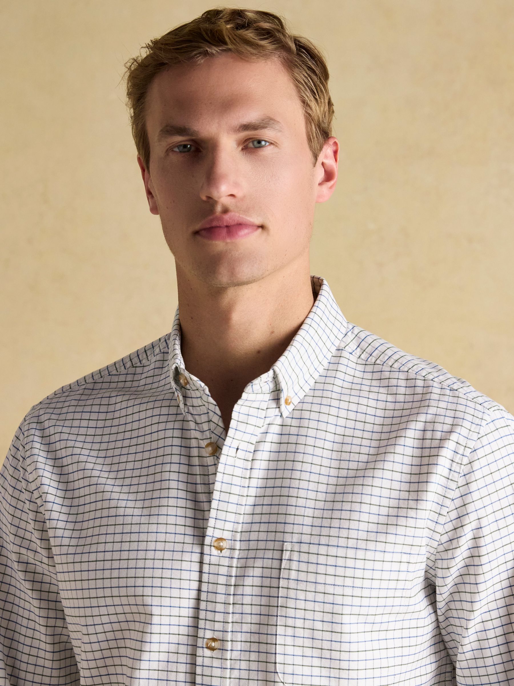 Oxford Green Check Long Sleeve Classic Fit Shirt - Image 6 of 11
