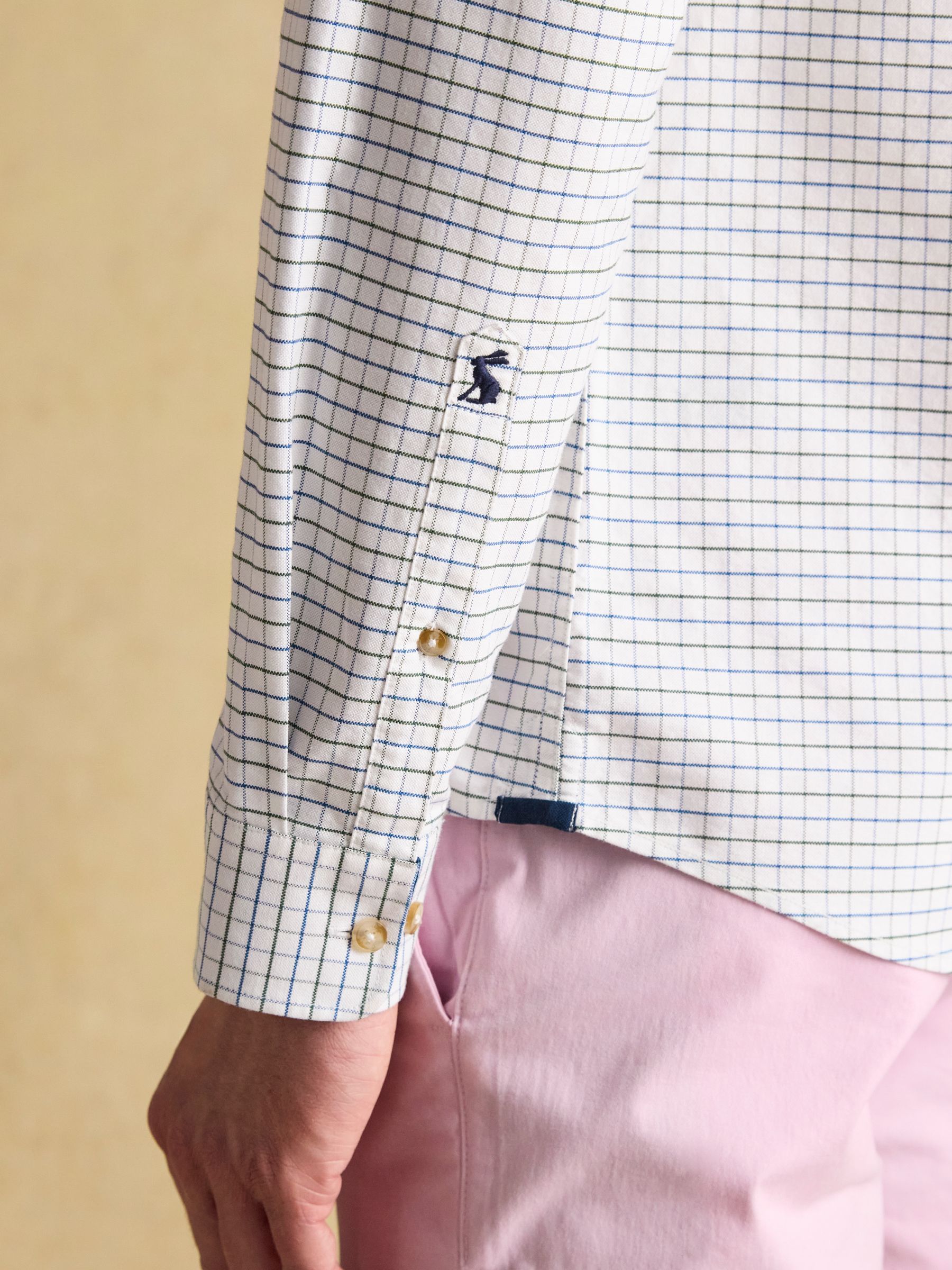 Oxford Green Check Long Sleeve Classic Fit Shirt - Image 9 of 11