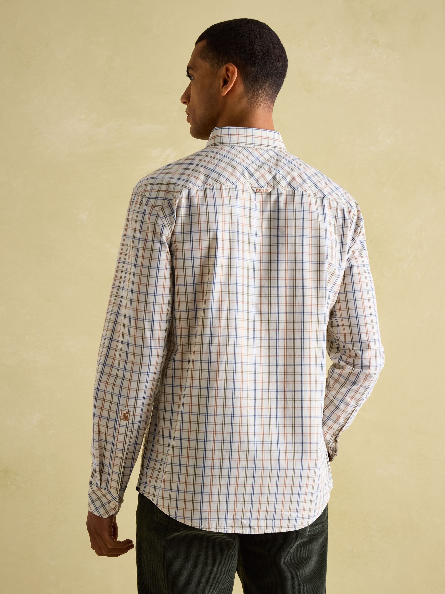 Poplin Cream Check Classic Fit Shirt - Image 3 of 7