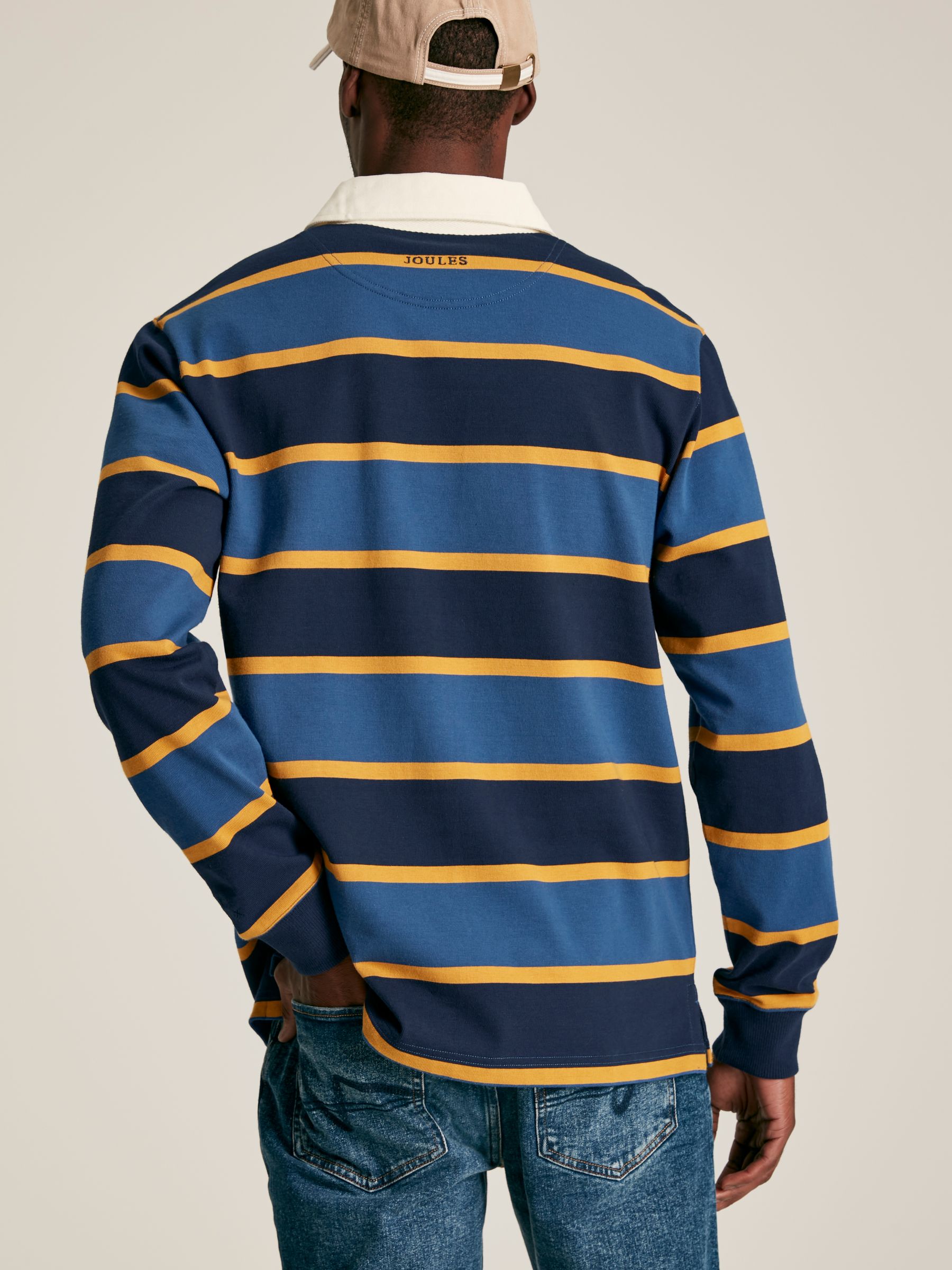Onside Navy/Yellow Striped Rugby Shirt - Image 2 of 9