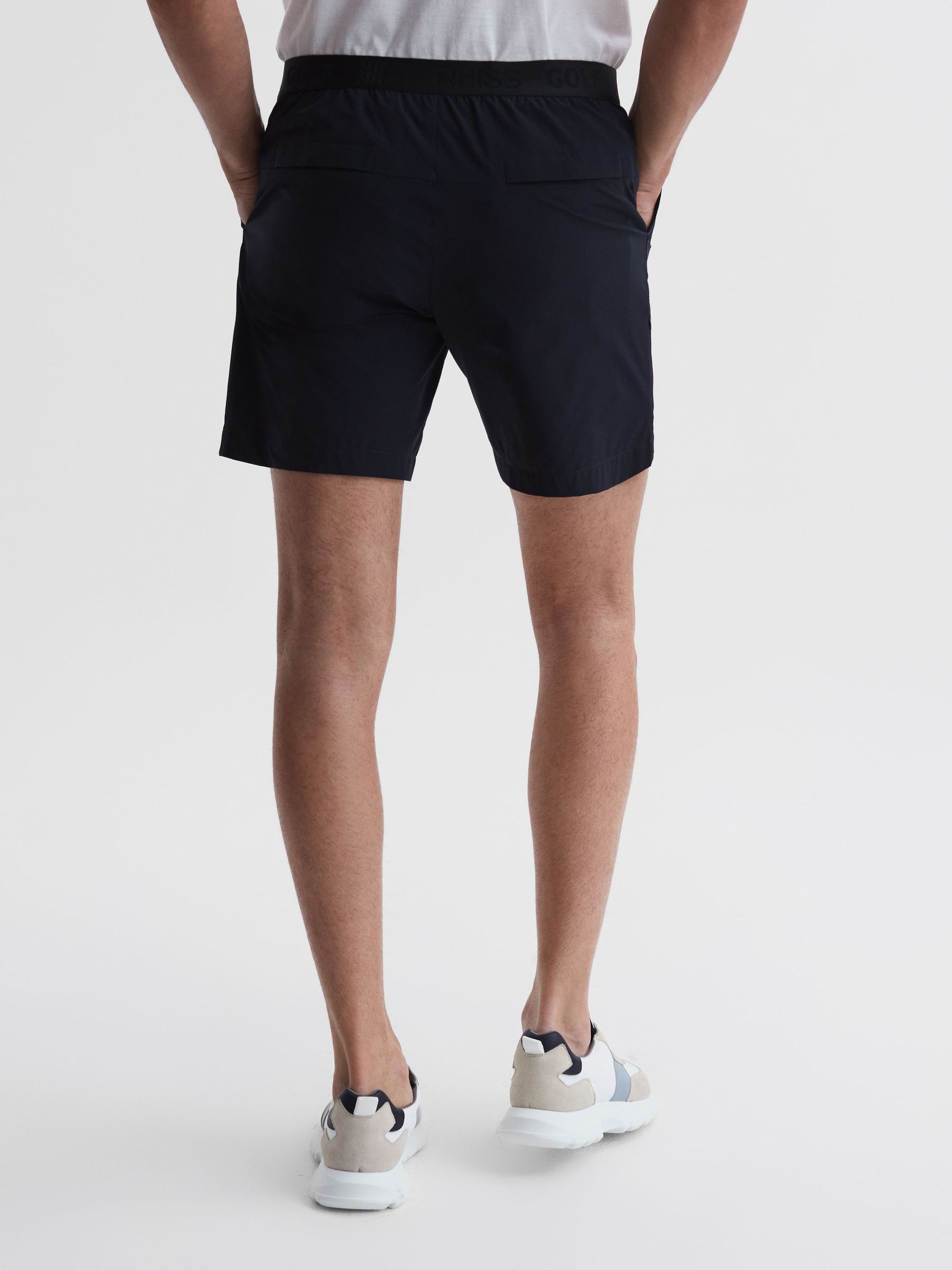 Elasticated Waistband Shorts in Navy - Image 5 of 8