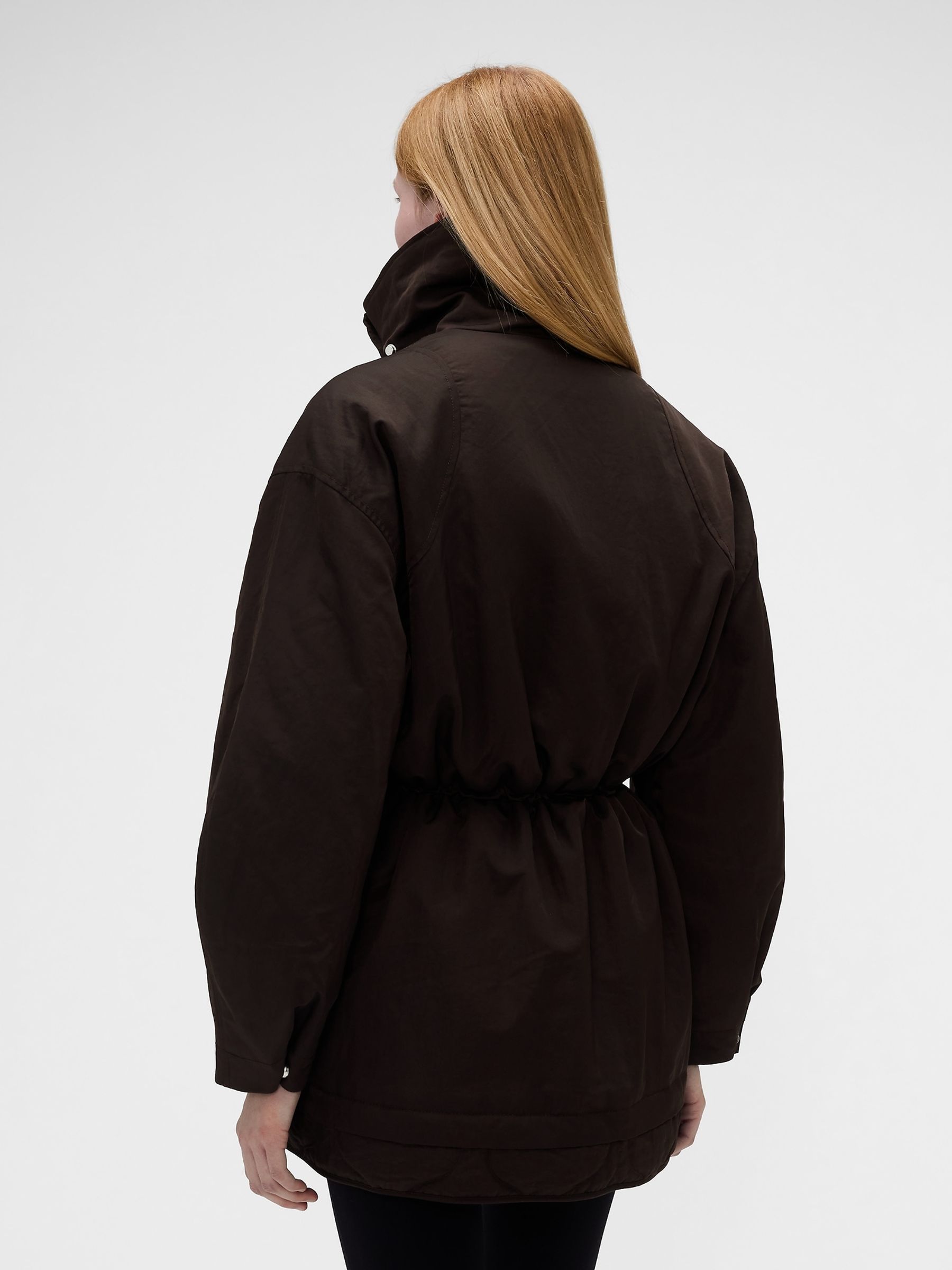 Gap x Victoria Beckham Brown Oversized Parka Jacket - Image 2 of 7