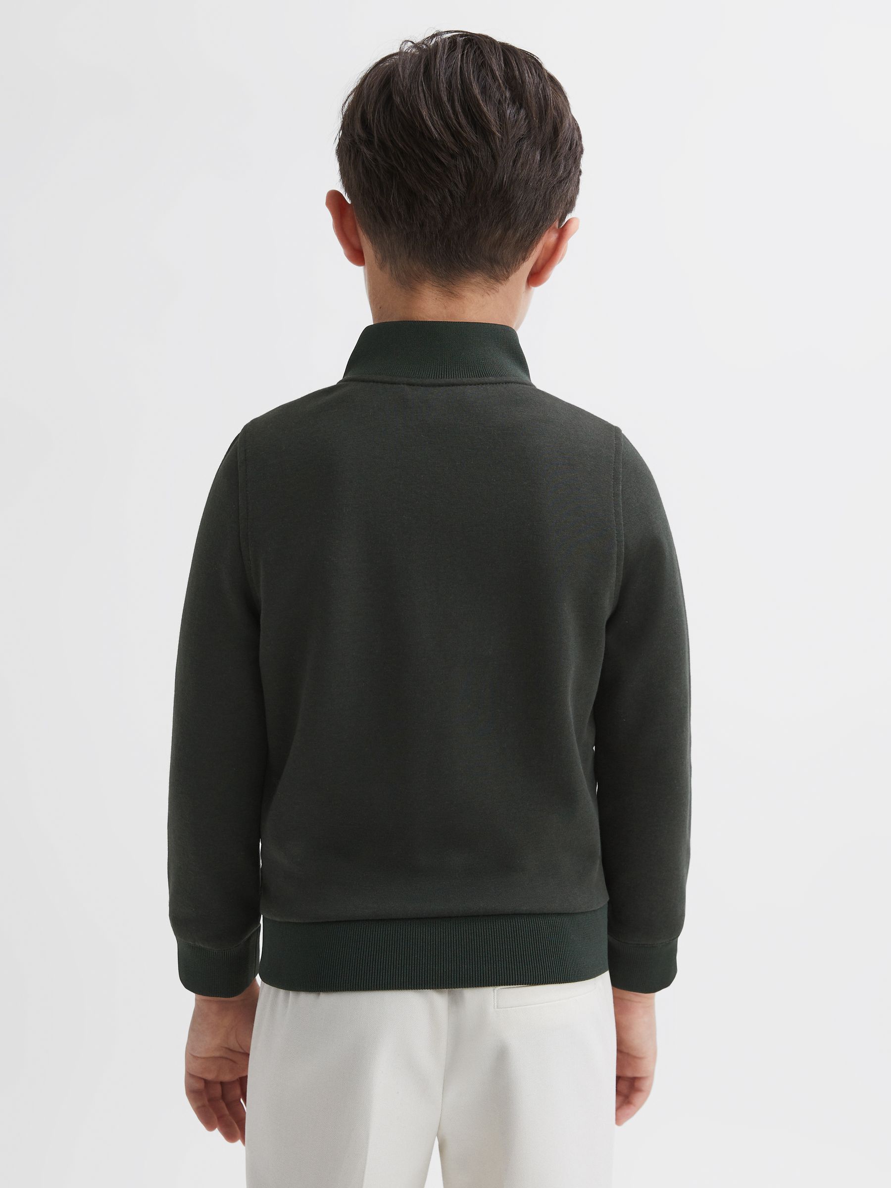 3-9 yrs Funnel Neck Quilted Hybrid Jacket in Forest Green - Image 5 of 6