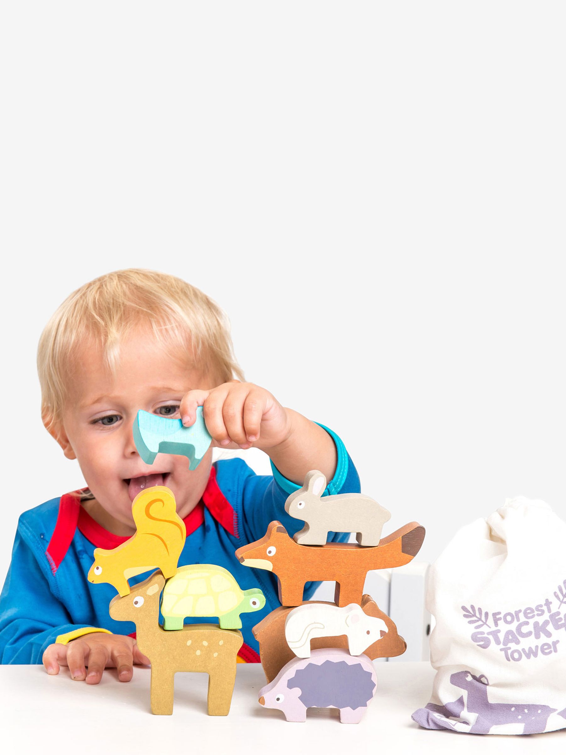 Le Toy Van Forest Stacker Tower and Bag - Image 3 of 4