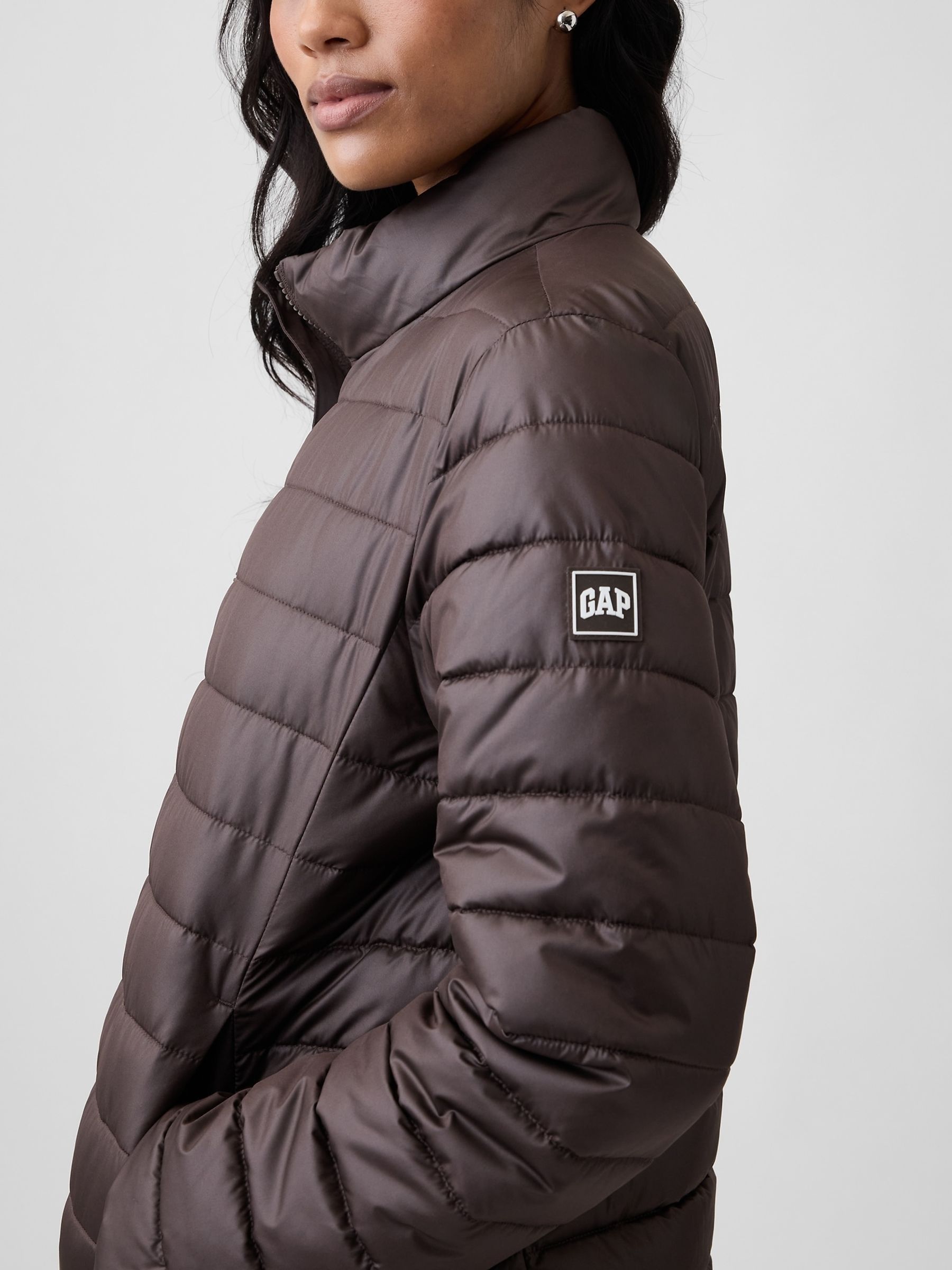 Brown Relaxed Puffer Jacket - Image 4 of 4