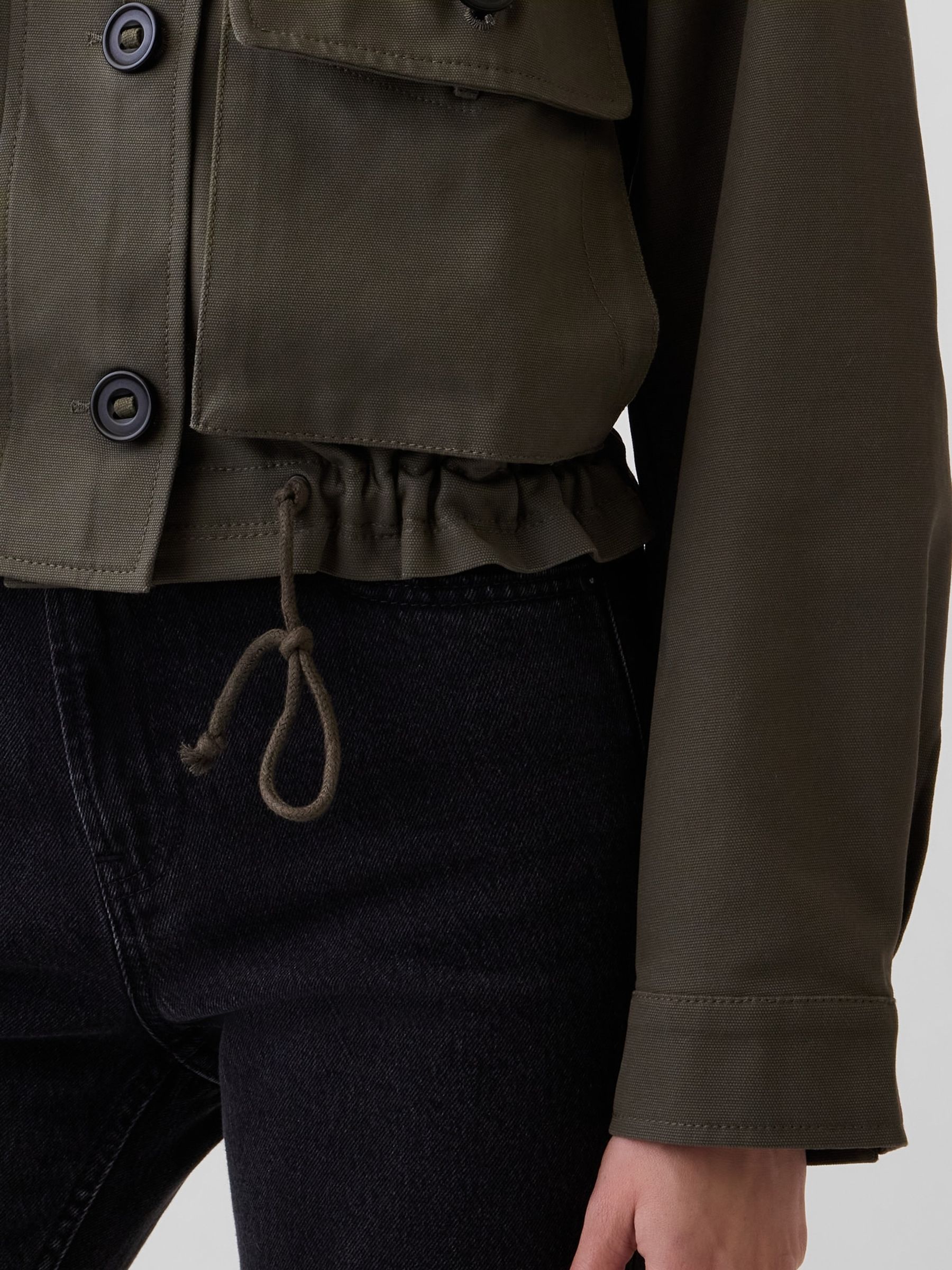 Green Canvas Crop Utility Jacket - Image 5 of 5 Green Canvas Crop Utility Jacket - Image 5 of 5