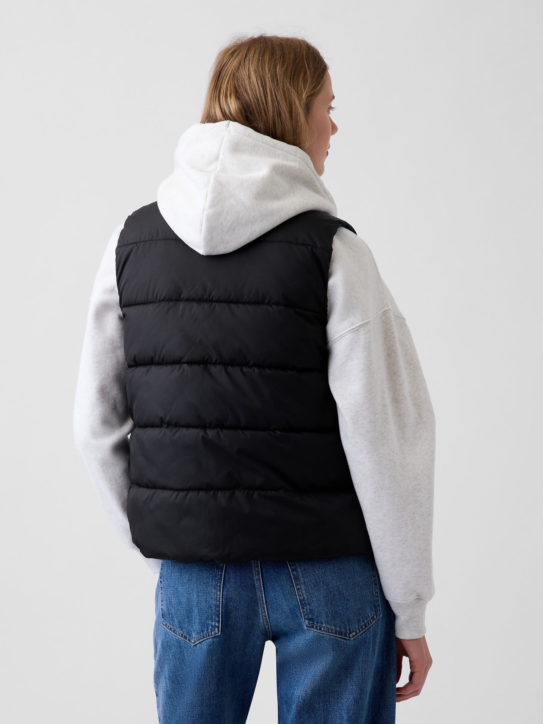 Black Relaxed Puffer Gilet - Image 2 of 4