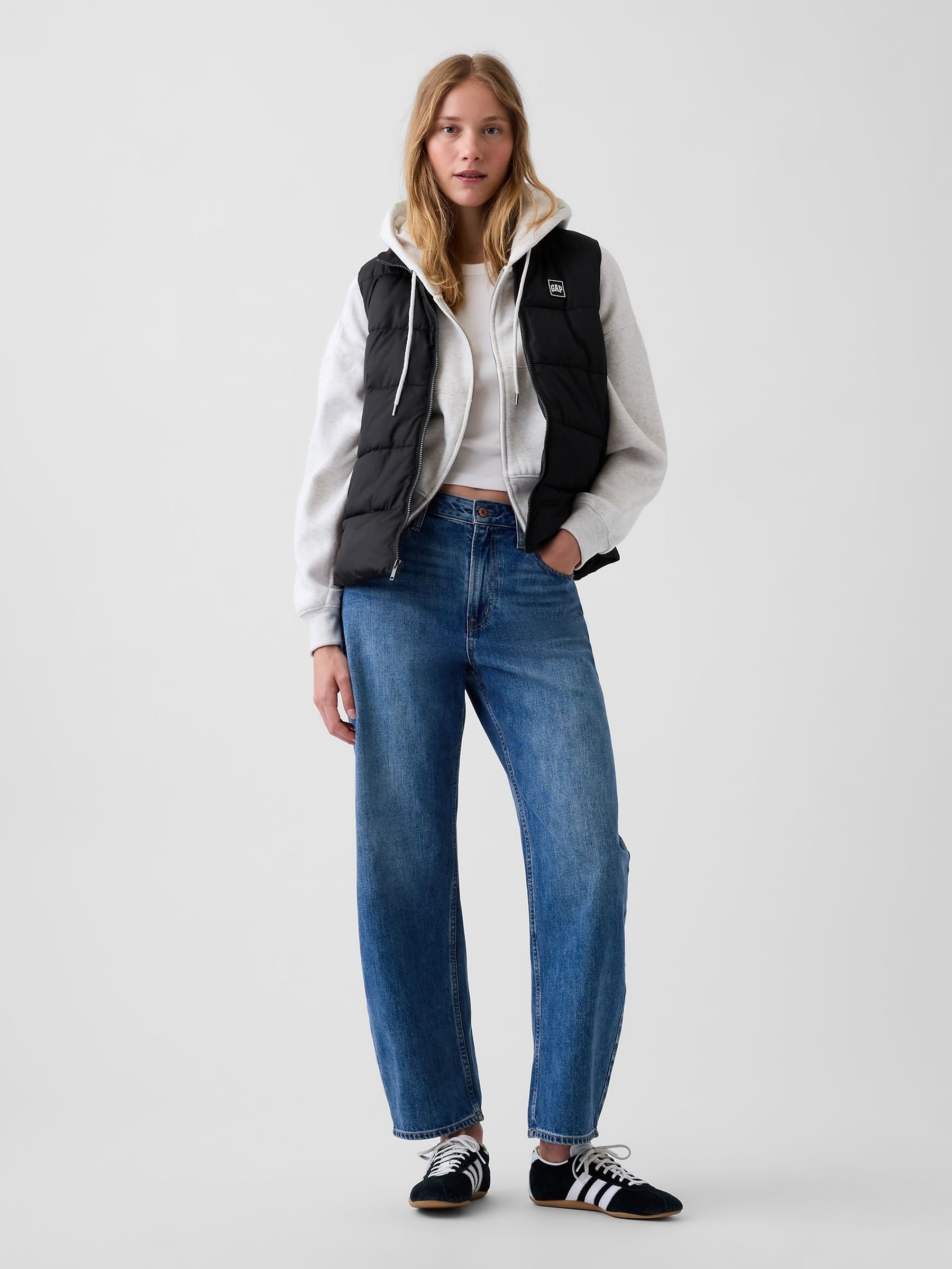 Black Relaxed Puffer Gilet - Image 3 of 4