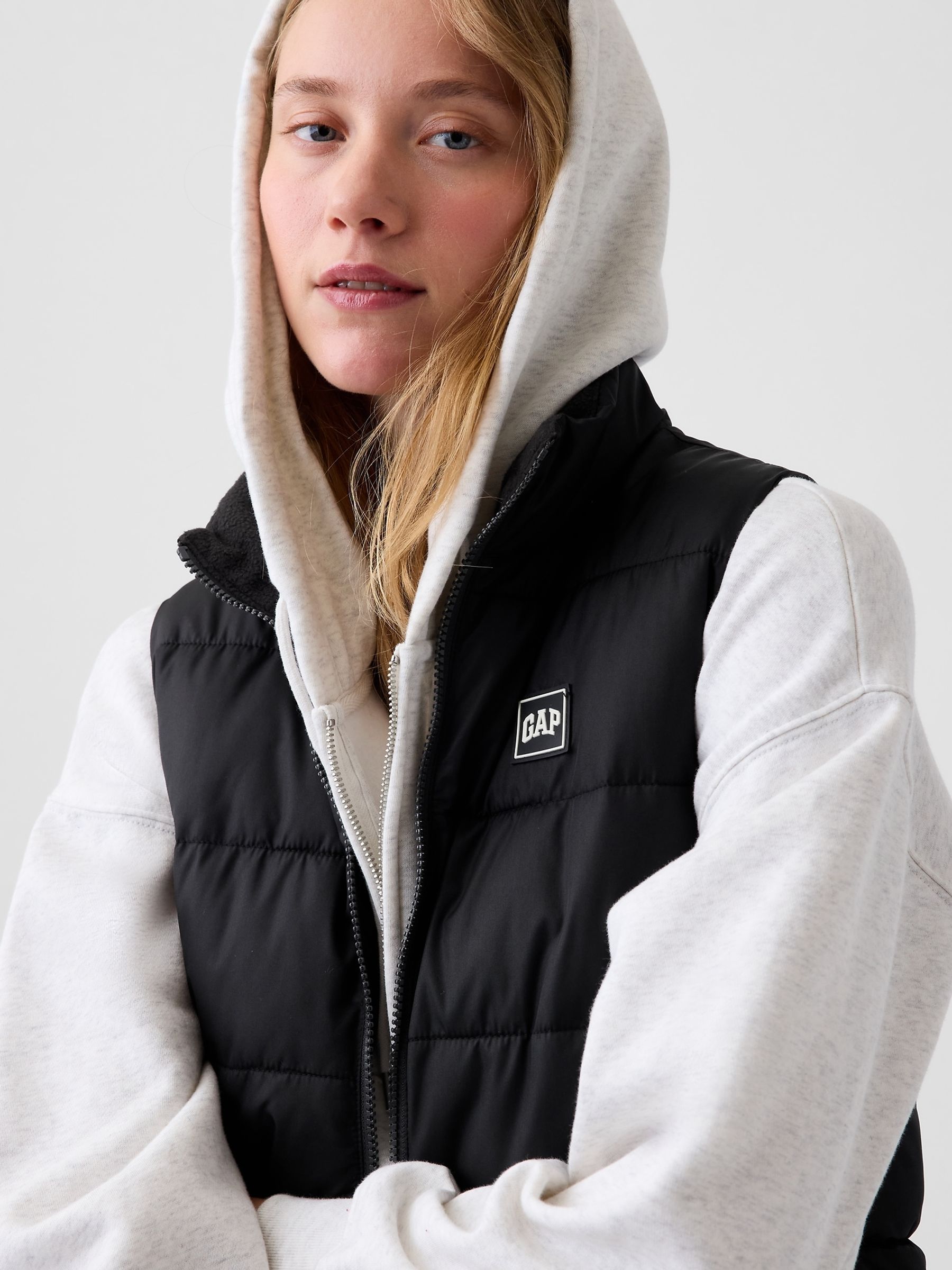 Black Relaxed Puffer Gilet - Image 4 of 4