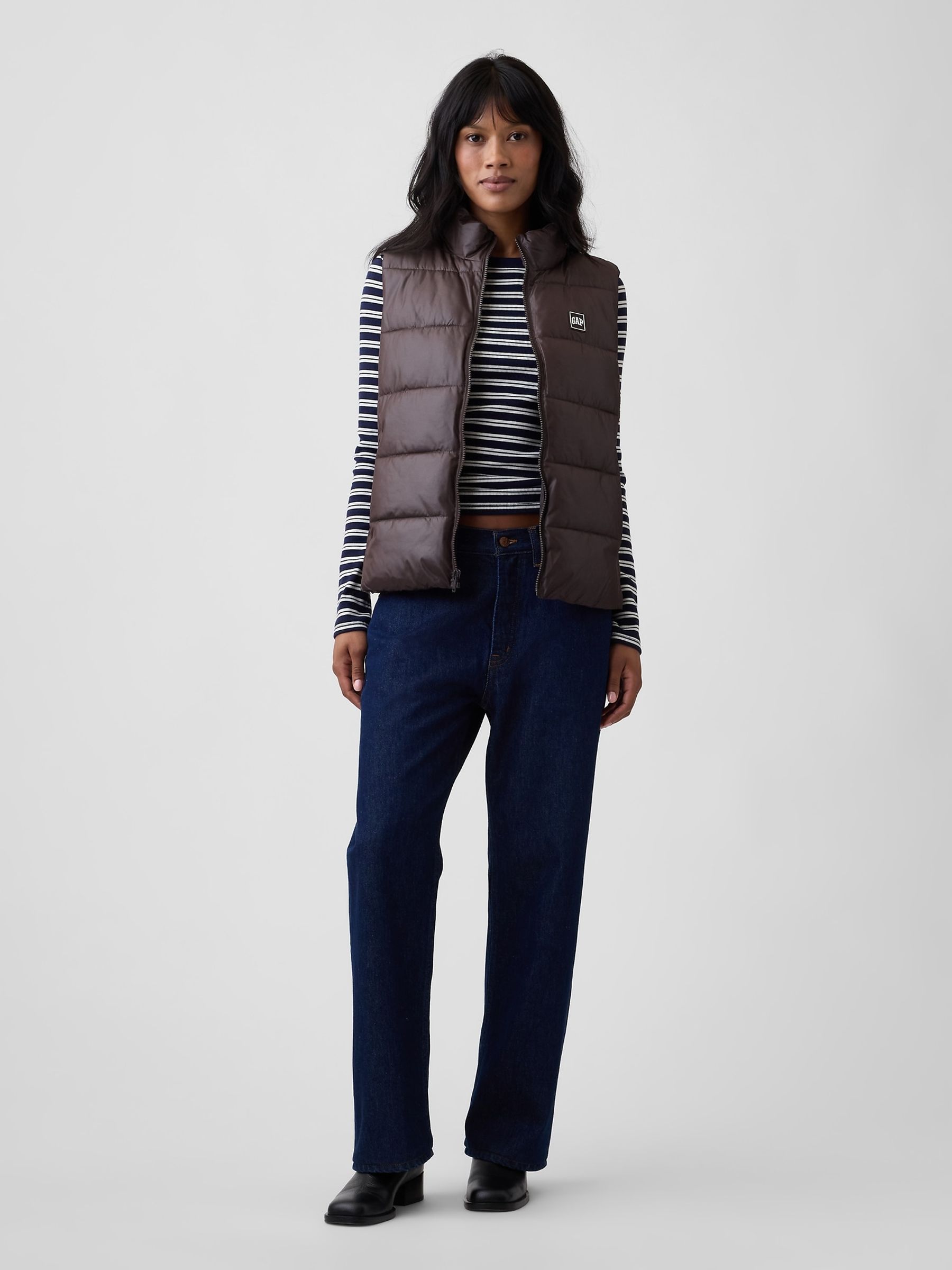 Brown Relaxed Puffer Gilet - Image 3 of 4