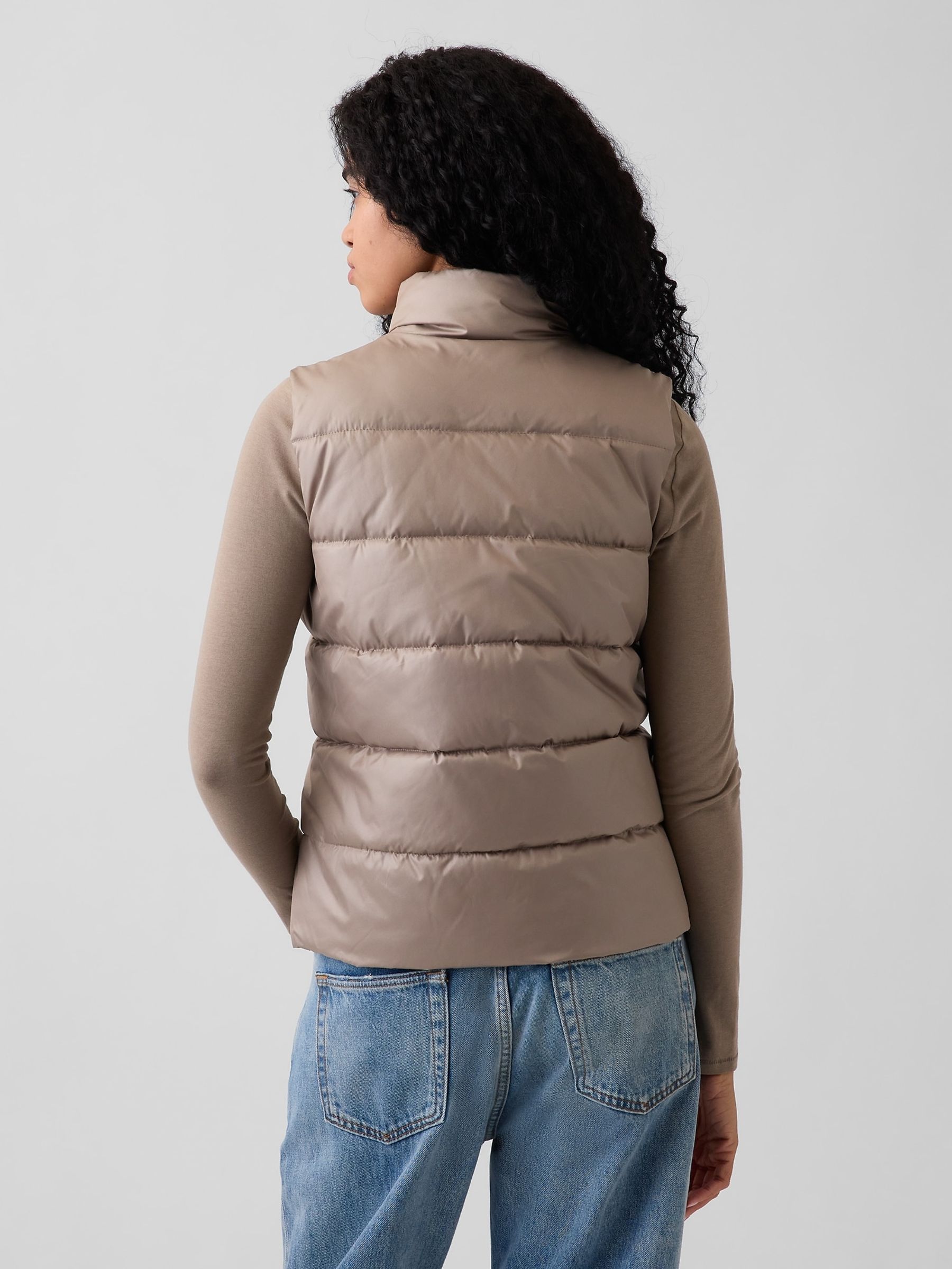 Beige Relaxed Puffer Gilet - Image 2 of 4