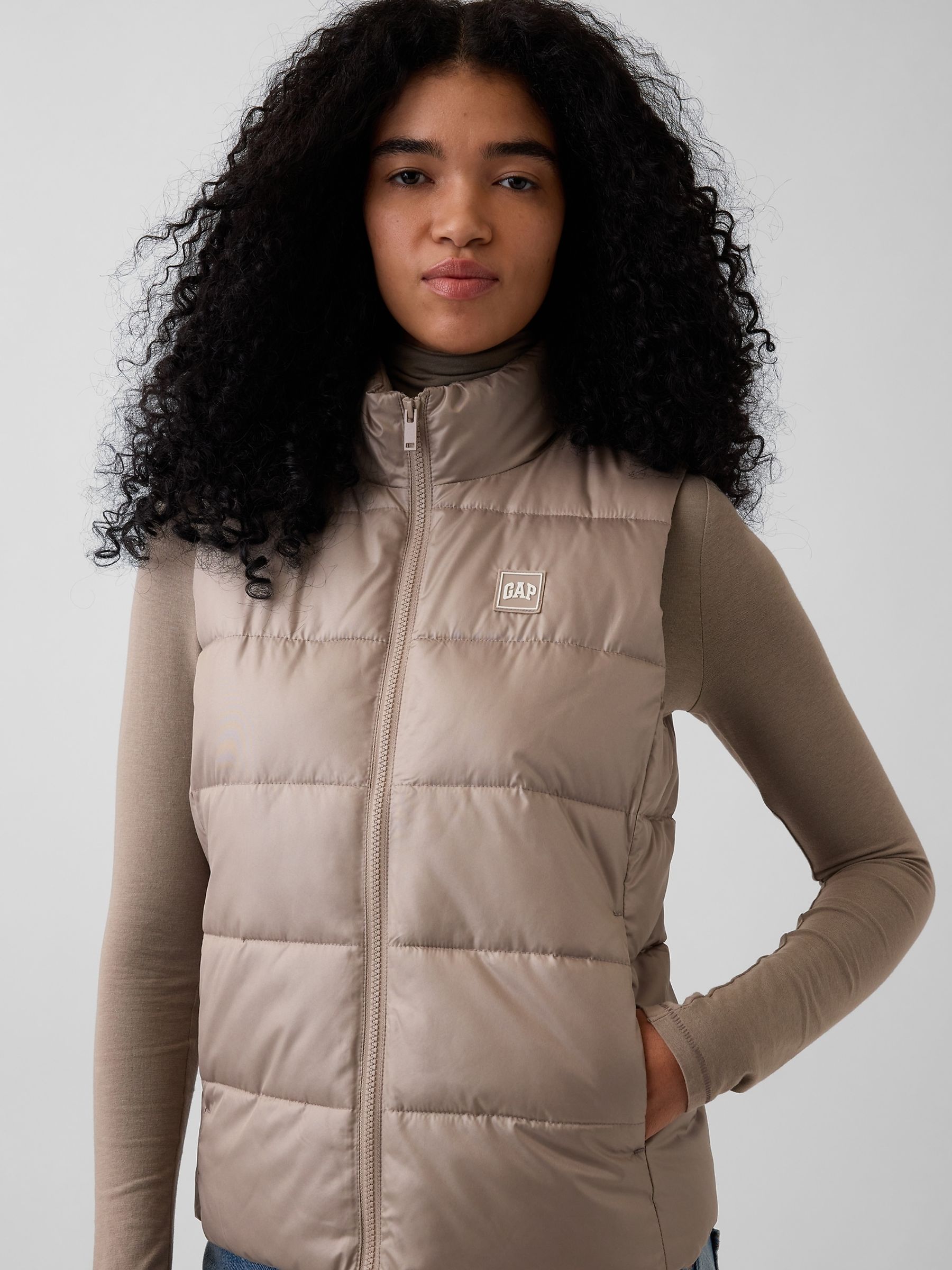 Beige Relaxed Puffer Gilet - Image 4 of 4