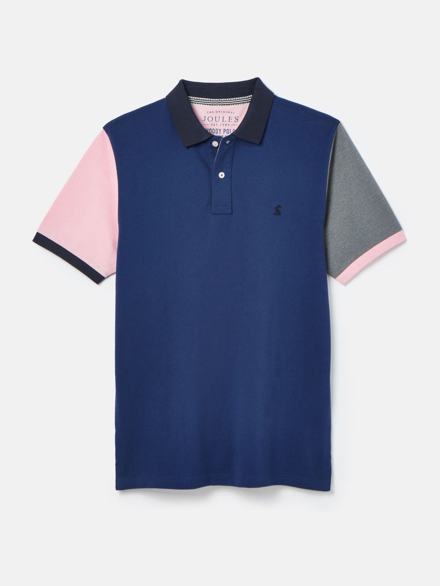 Woody Blue Colour Block Regular Fit Cotton Pique Polo Shirt - Image 6 of 6